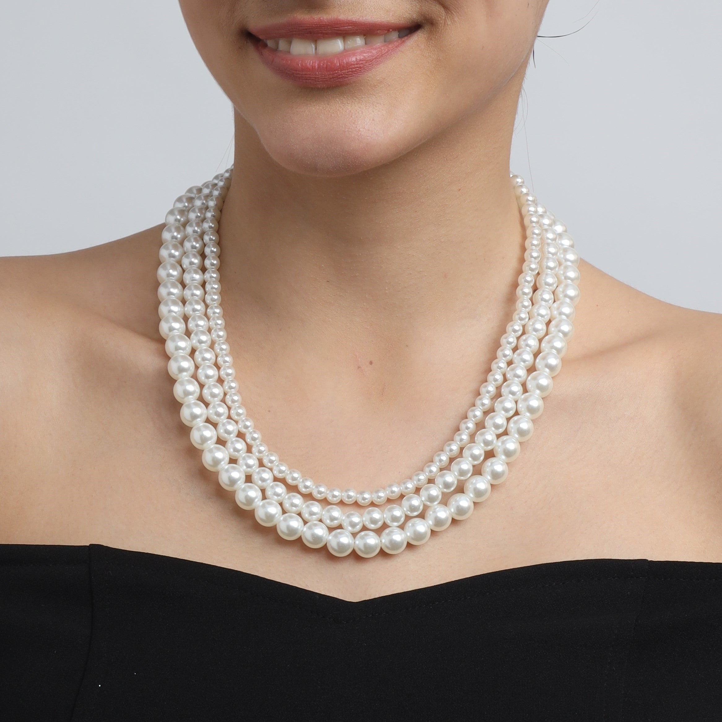 TFC Royale Pearl 3 Layered Necklace