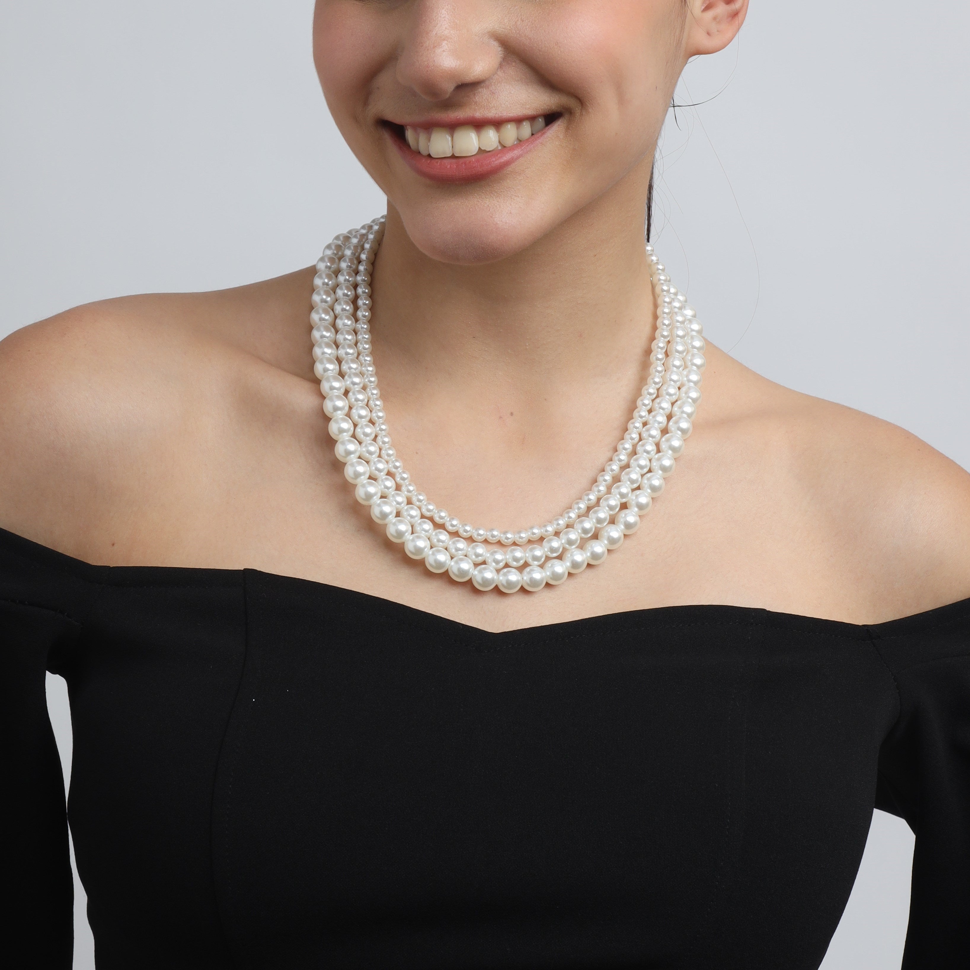 TFC Royale Pearl 3 Layered Necklace