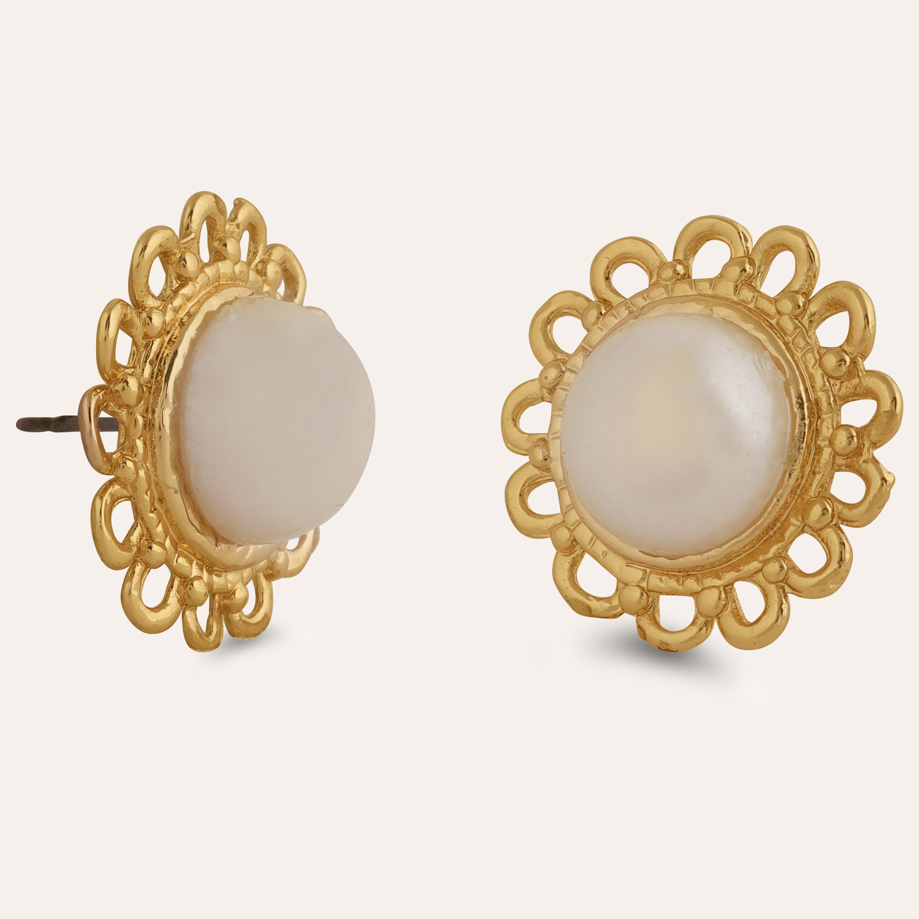 TFC Pearl Crown Gold Plated Stud Earrings-Discover daily wear gold earrings including stud earrings, hoop earrings, and pearl earrings, perfect as earrings for women and earrings for girls.Find the cheapest fashion jewellery which is anti-tarnis​h only at The Fun company