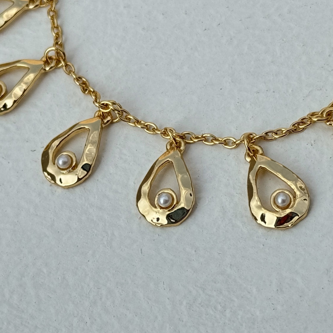 TFC Pearl Drop Gold Plated Dainty Necklace