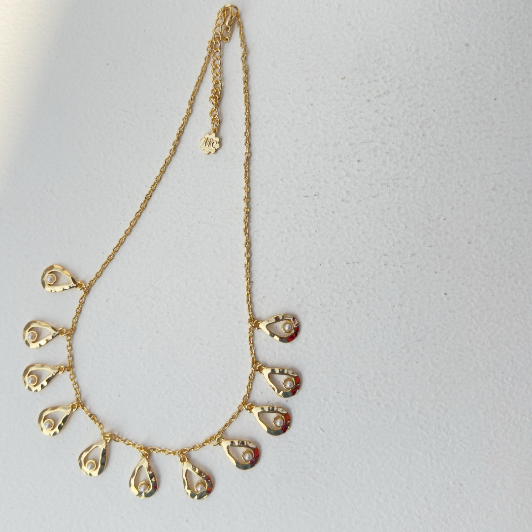 TFC Pearl Drop Gold Plated Dainty Necklace