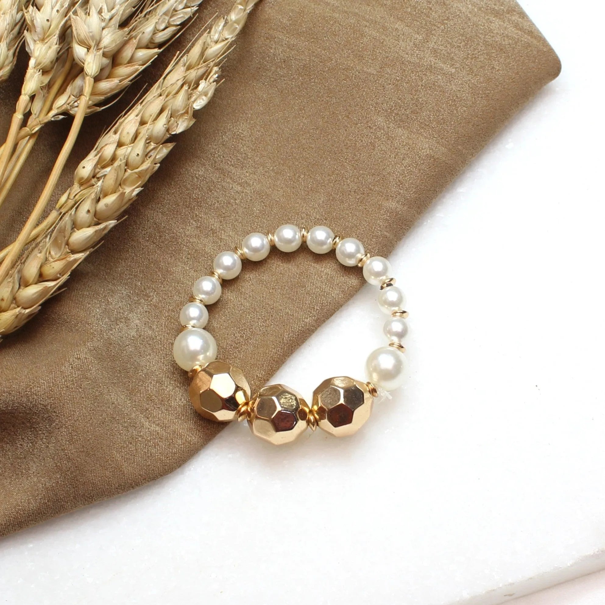 TFC Pearly Goldy Gold Plated Adjustable Bracelet