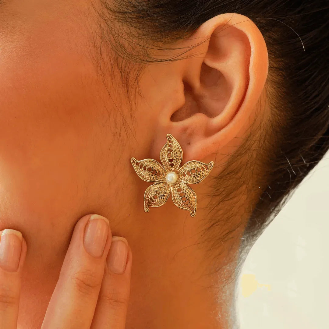 TFC Petal Pops Gold Plated Stud Earrings