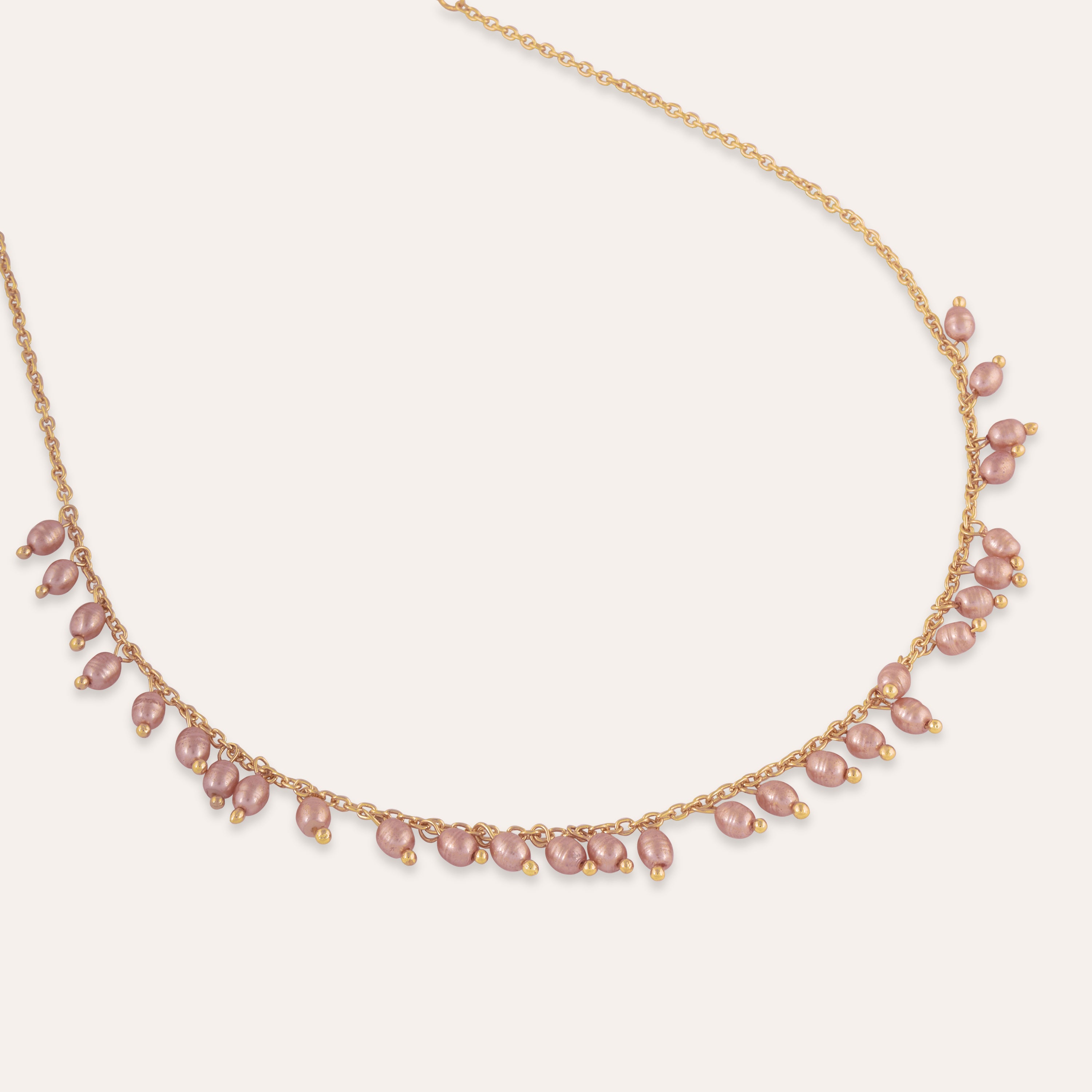 TFC Playful Pearl Pink Gold Plated Necklace