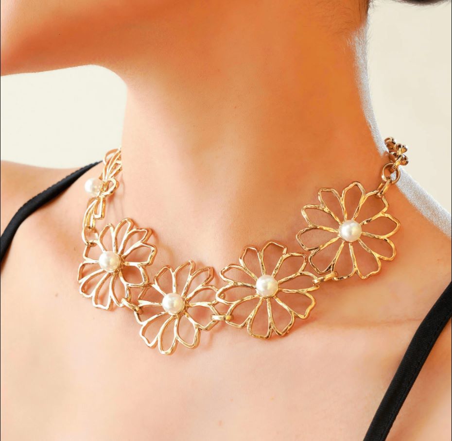 TFC Poppy Petal Gold Plated Necklace