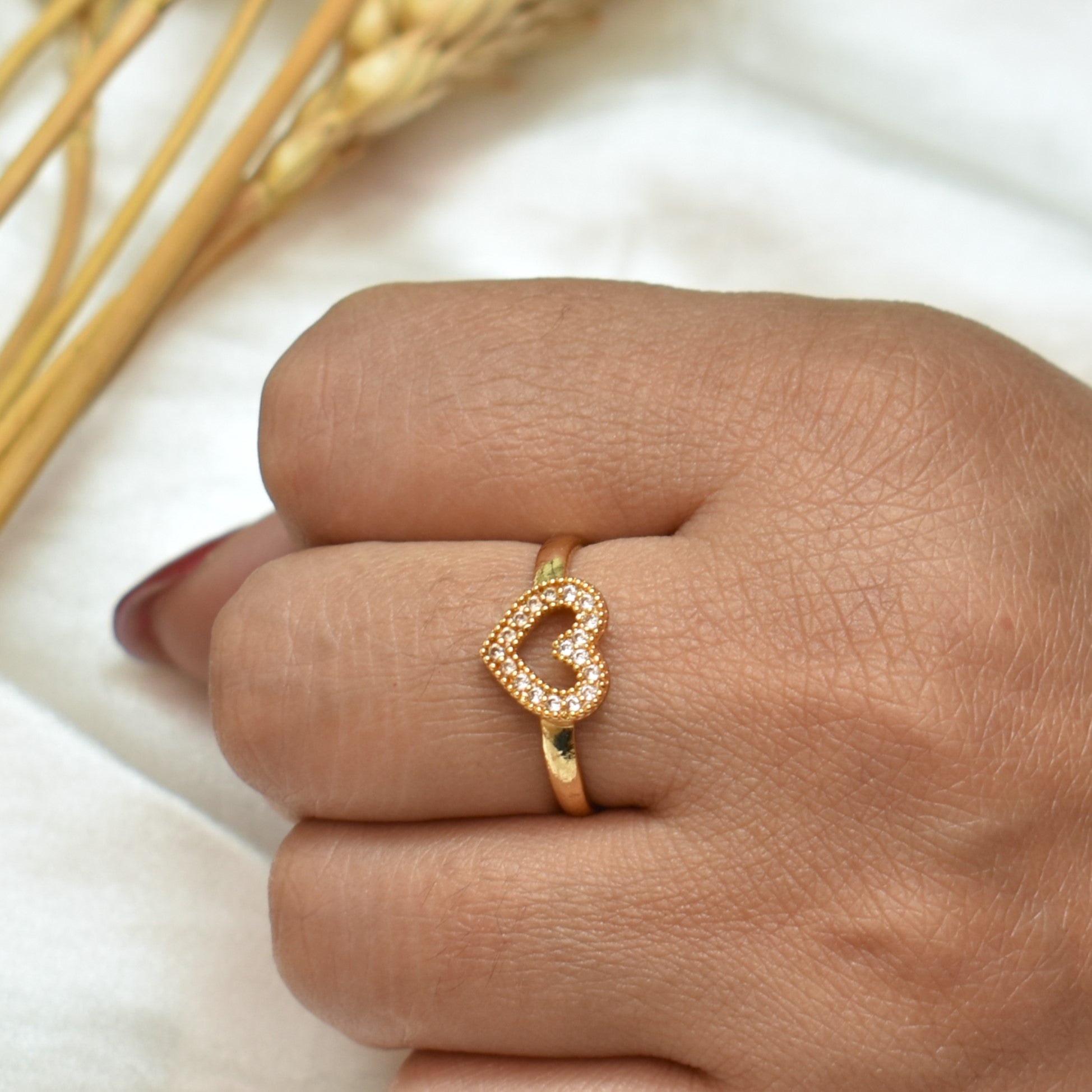 TFC Pretty Heart Gold Plated Ring