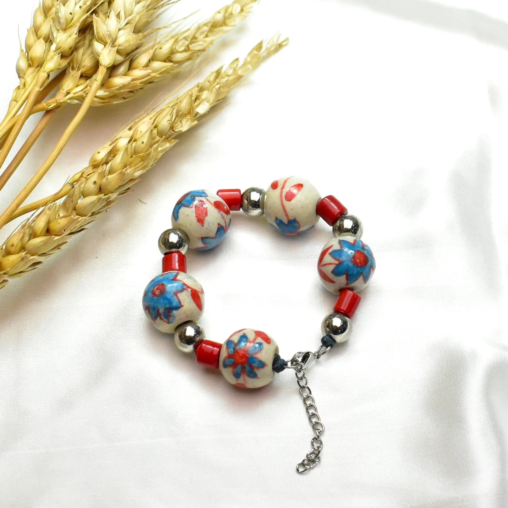 TFC Red Printed Floral Bracelet