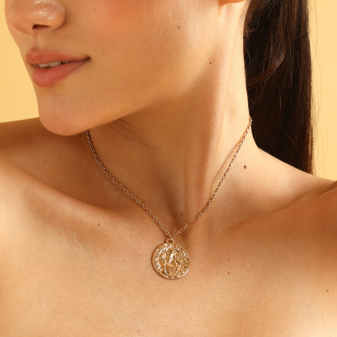 TFC Reversible Coin Gold Plated Pendant Necklace