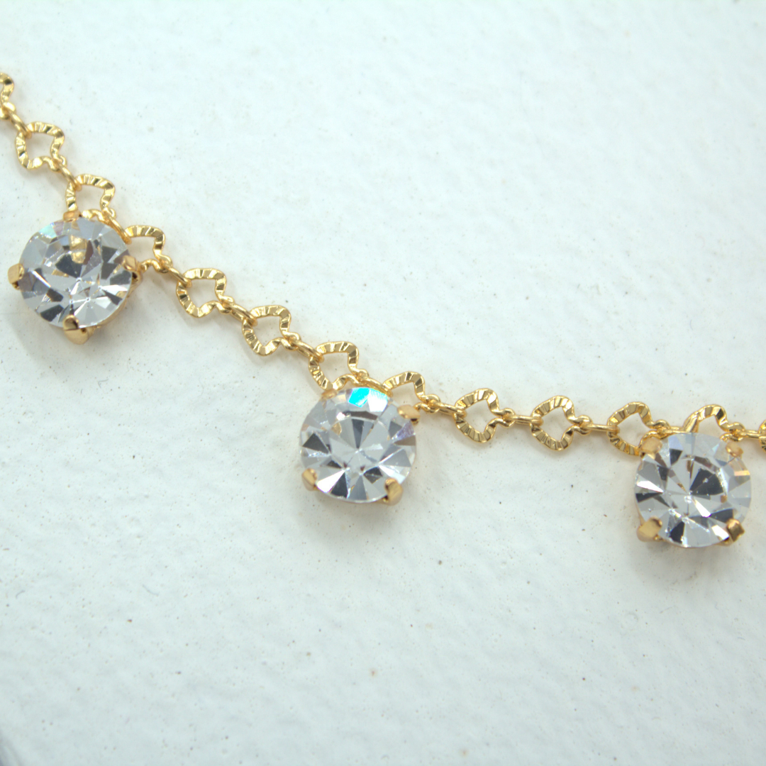 TFC Round Diamond 24K Gold Plated Dainty Necklace