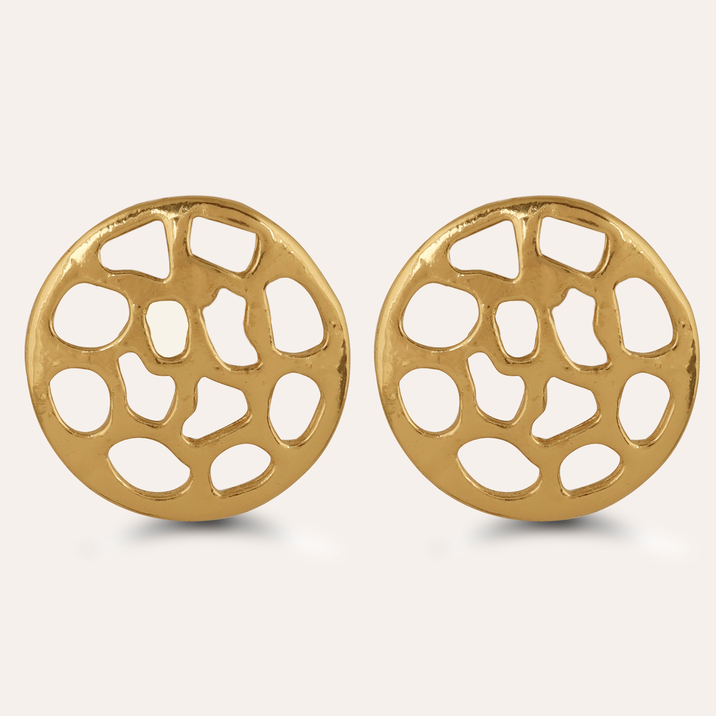 TFC Round Gold Plated Stud Earrings-Discover daily wear gold earrings including stud earrings, hoop earrings, and pearl earrings, perfect as earrings for women and earrings for girls.Find the cheapest fashion jewellery which is anti-tarnis​h only at The Fun company