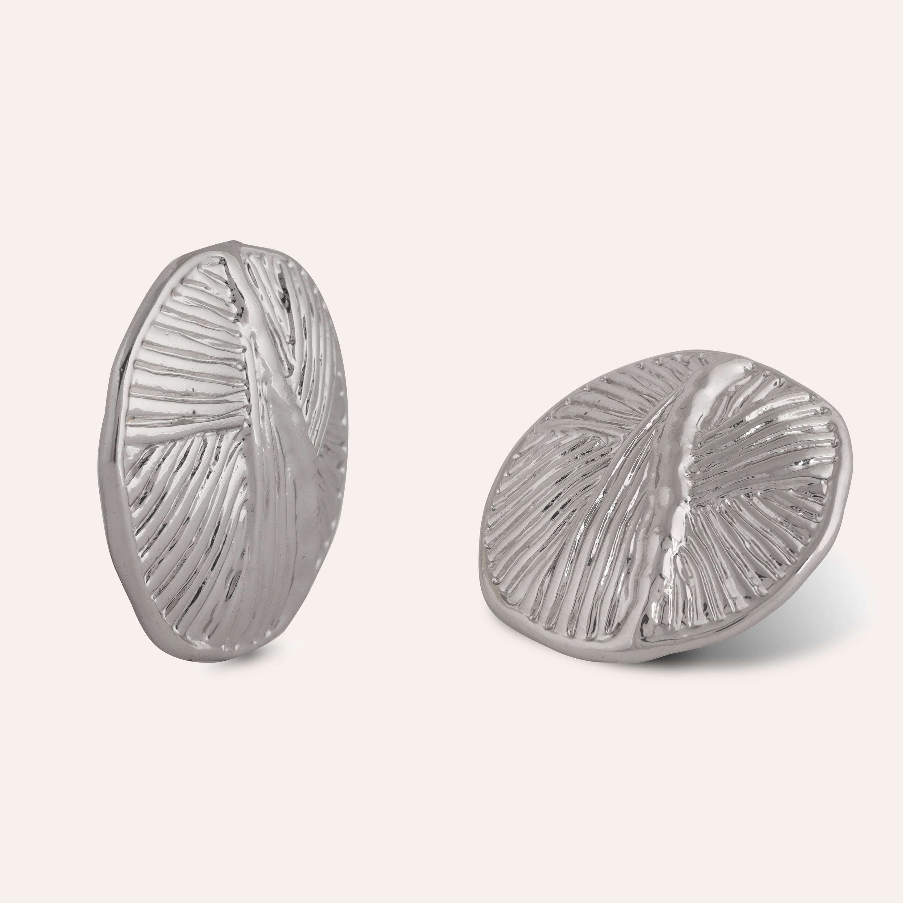 TFC Roundy Round Silver Plated Stud Earrings