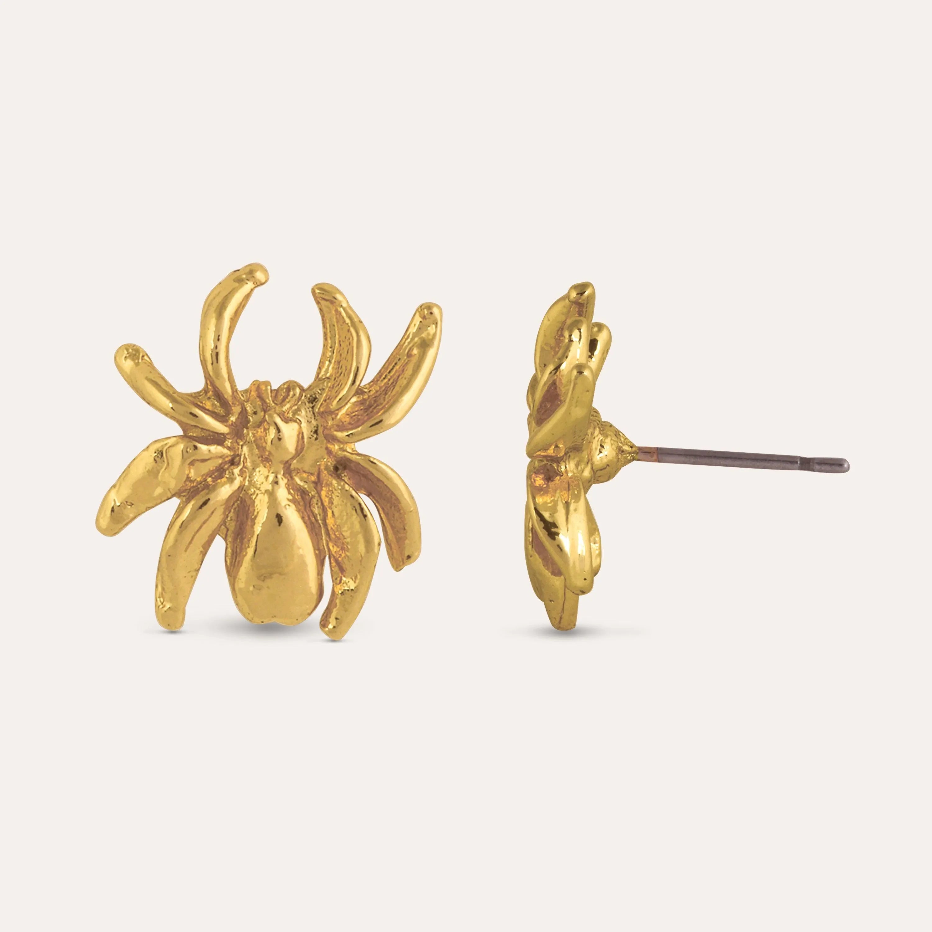 TFC Spidey Gold Plated Stud Earrings