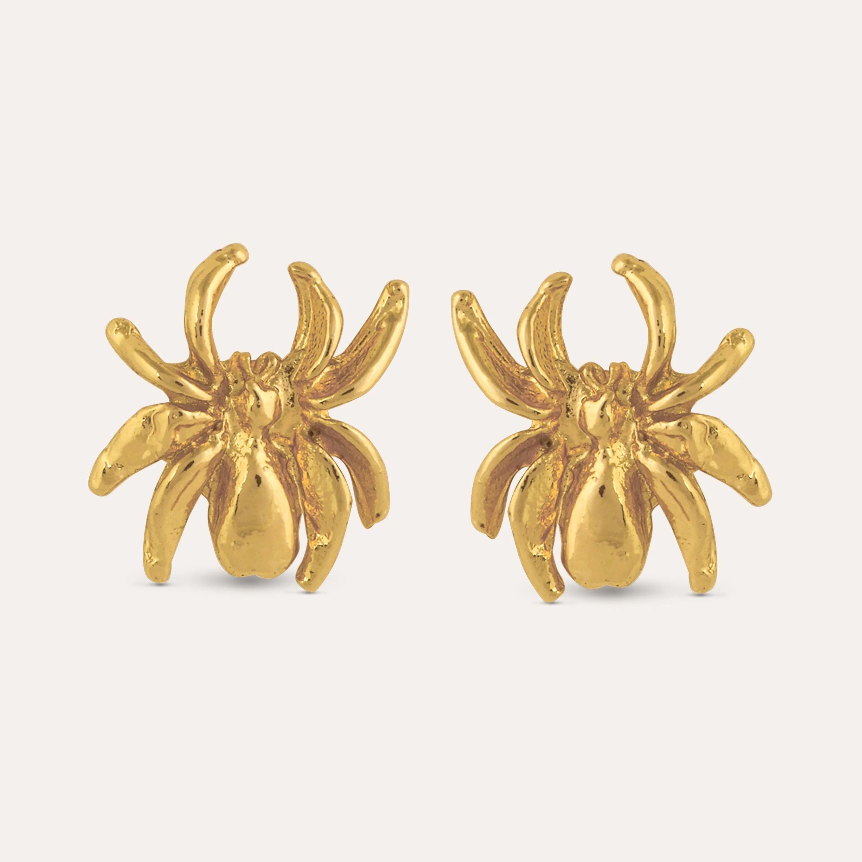 TFC Spidey Gold Plated Stud Earrings