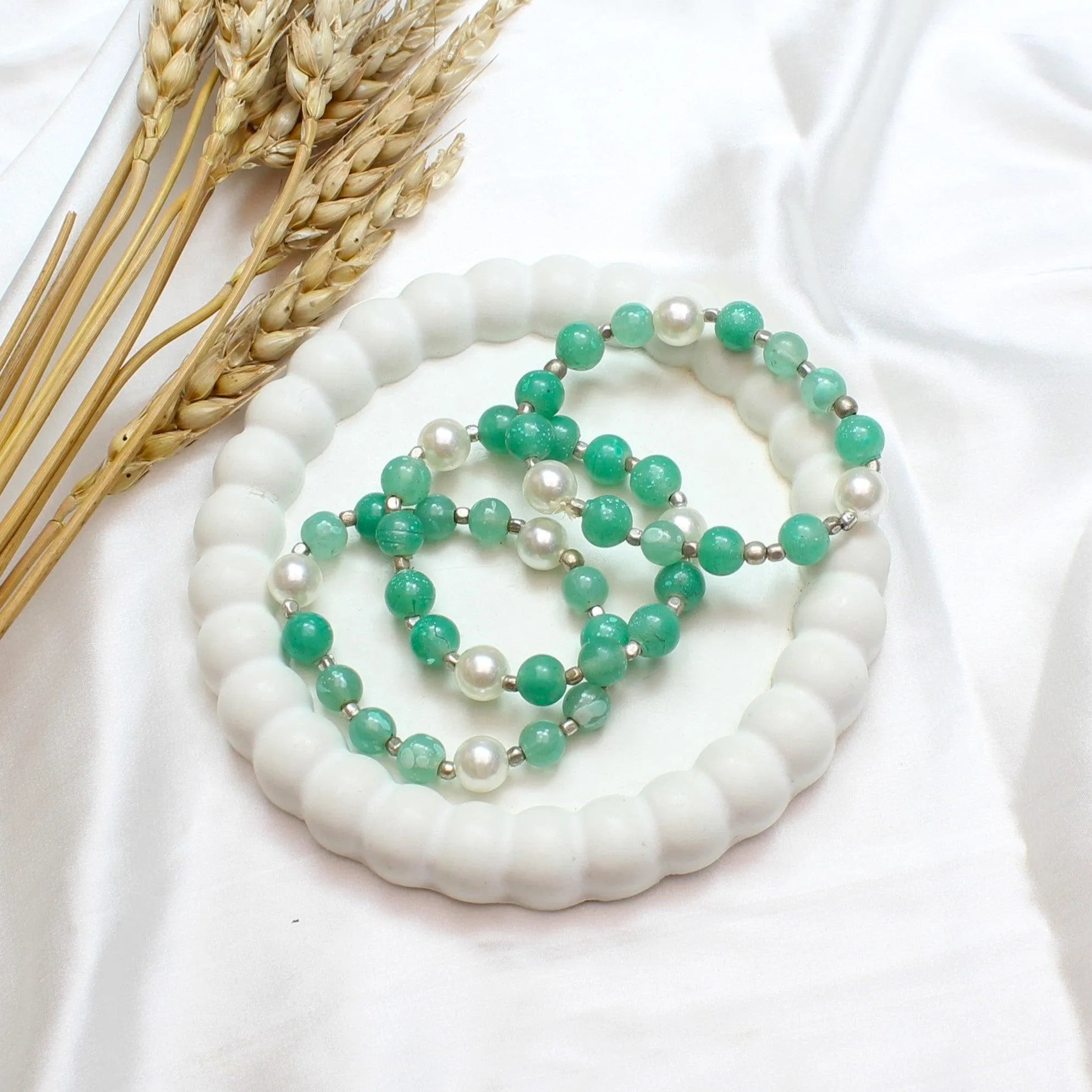 TFC Sea Green Stacked Bracelet (set of 3)