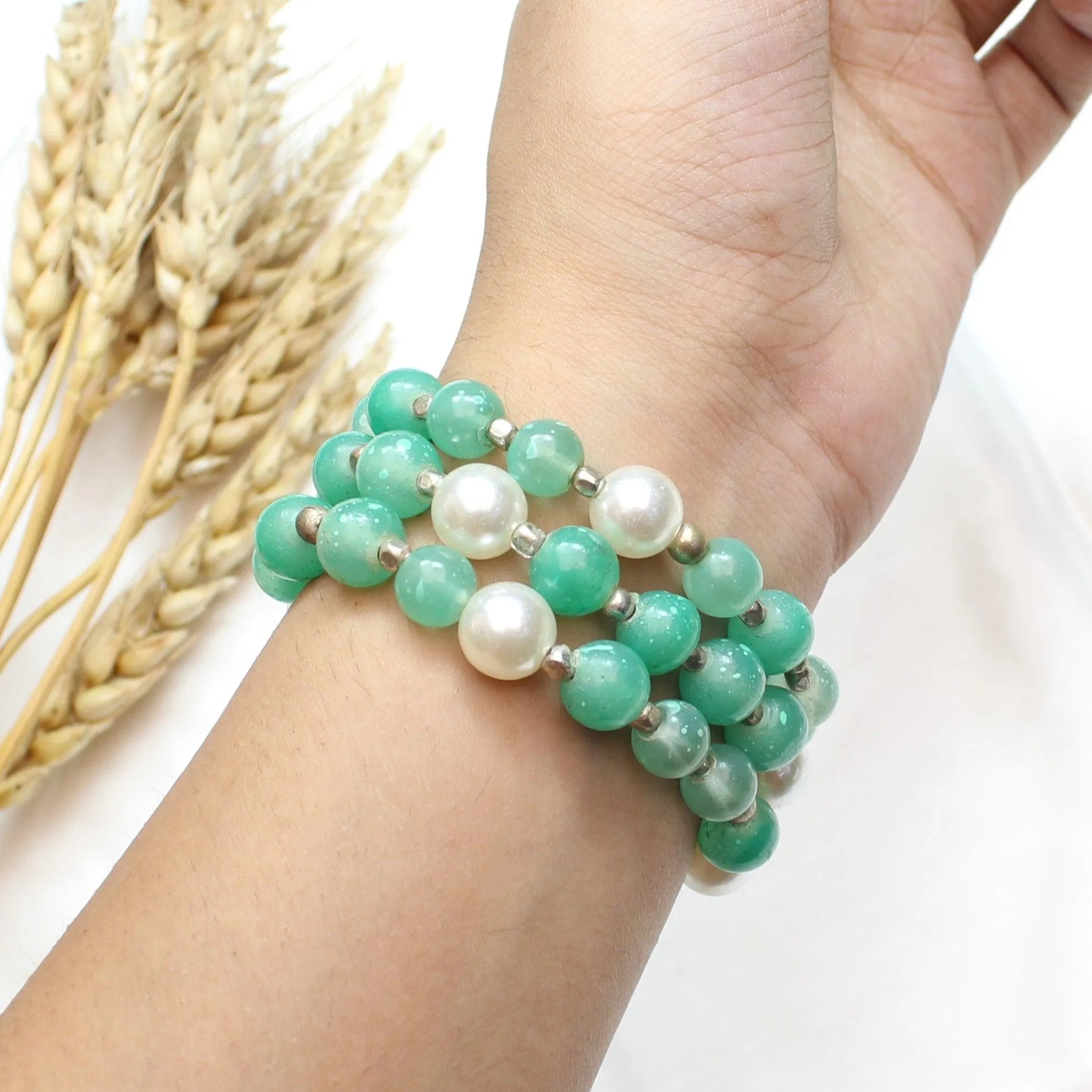 TFC Sea Green Stacked Bracelet (set of 3)