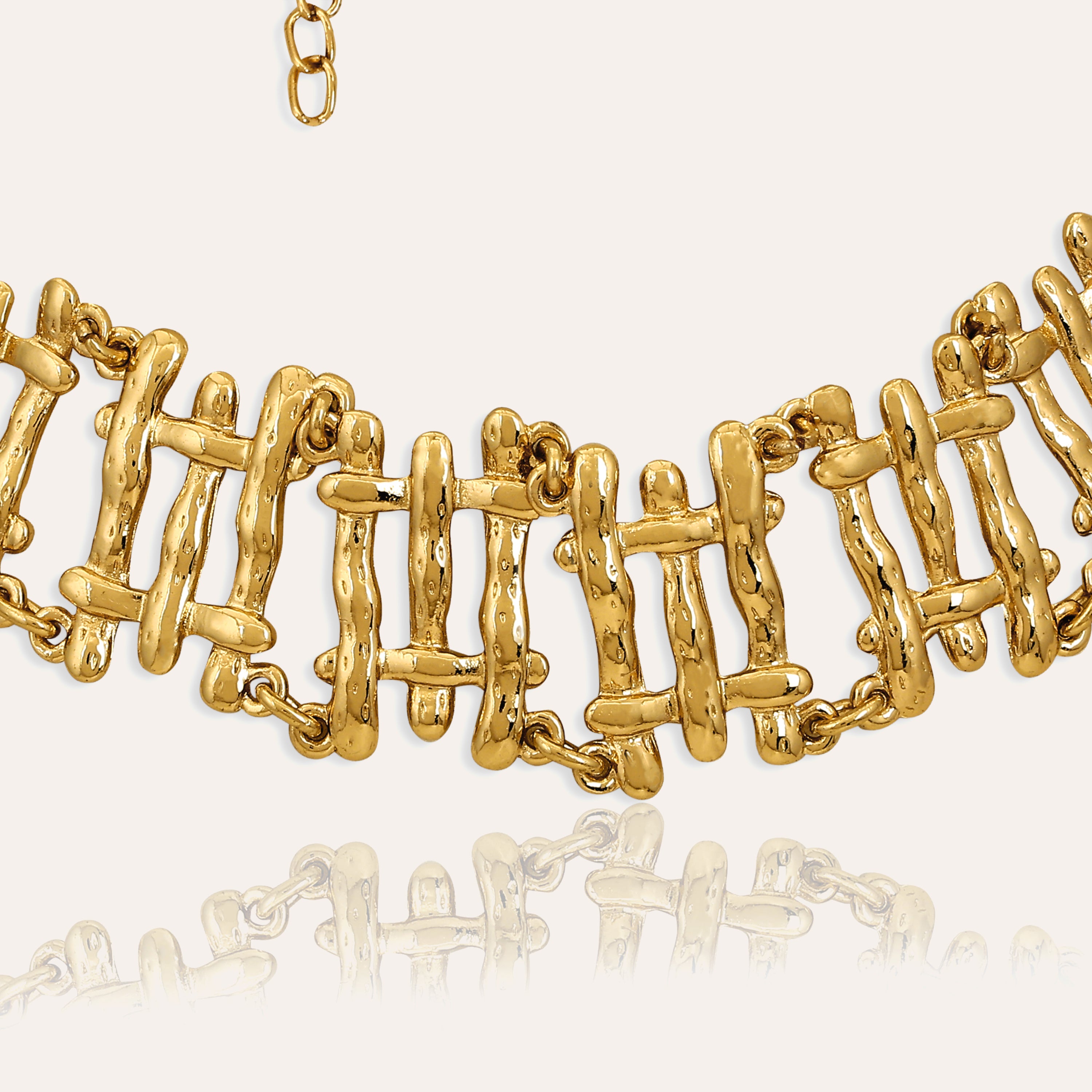 TFC Squeezy Squish Gold Plated Choker Necklace-Enhance your elegance with our collection of gold-plated necklaces for women. Choose from stunning pendant necklaces, chic choker necklaces, and trendy layered necklaces. Our sleek and dainty designs are both affordable and anti-tarnish, ensuring lasting beauty. Enjoy the cheapest fashion jewellery, lightweight and stylish- only at The Fun Company