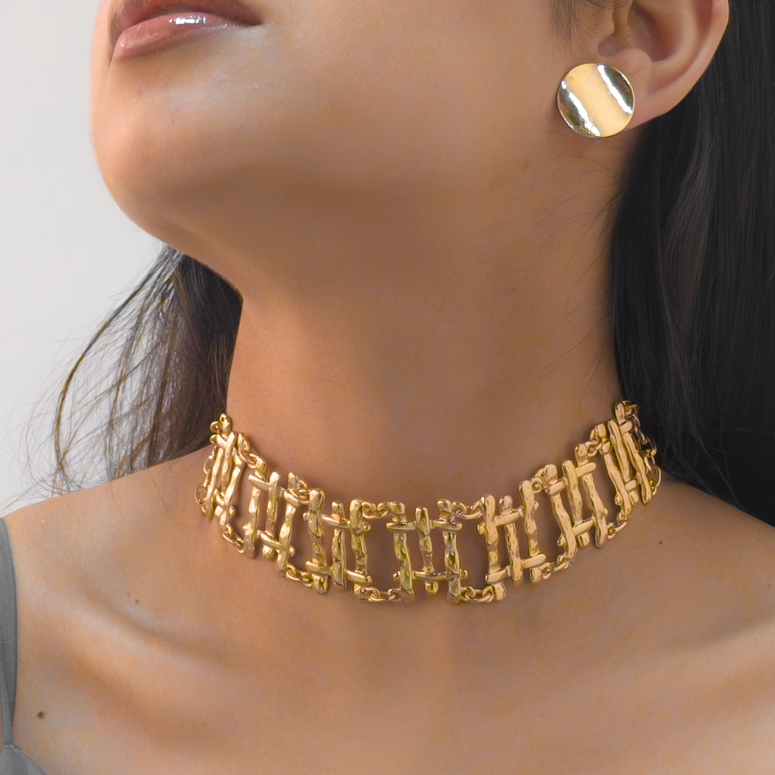 TFC Squeezy Squish Gold Plated Choker Necklace