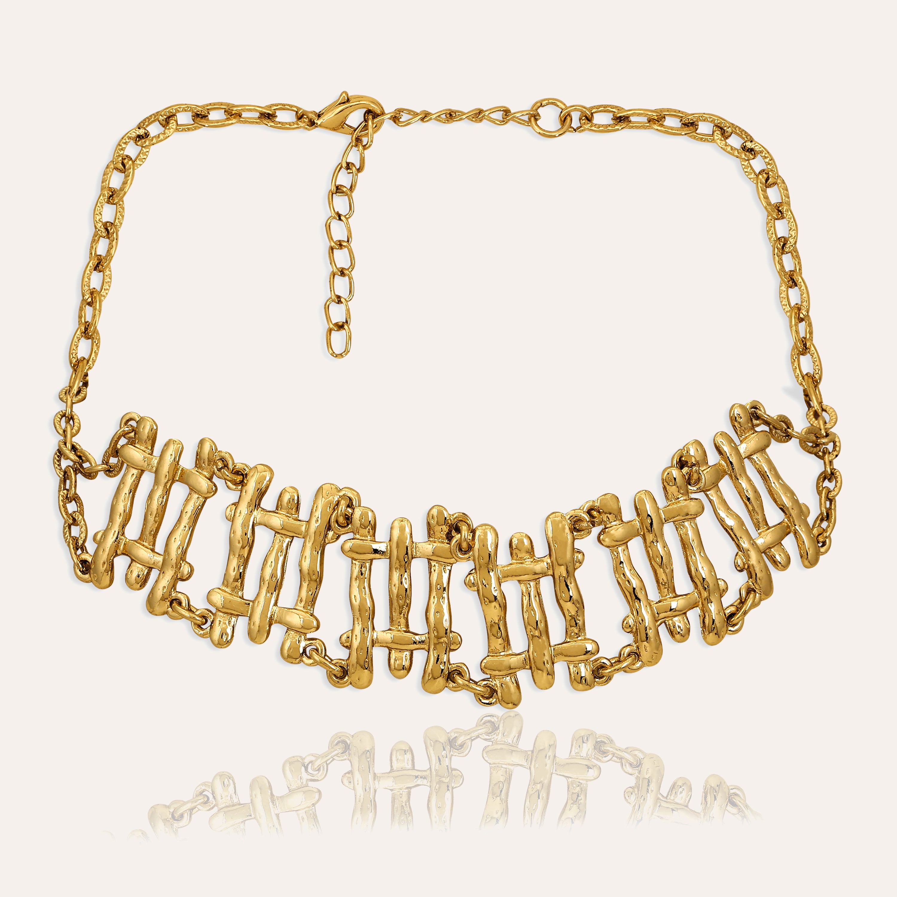 TFC Squeezy Squish Gold Plated Choker Necklace-Enhance your elegance with our collection of gold-plated necklaces for women. Choose from stunning pendant necklaces, chic choker necklaces, and trendy layered necklaces. Our sleek and dainty designs are both affordable and anti-tarnish, ensuring lasting beauty. Enjoy the cheapest fashion jewellery, lightweight and stylish- only at The Fun Company