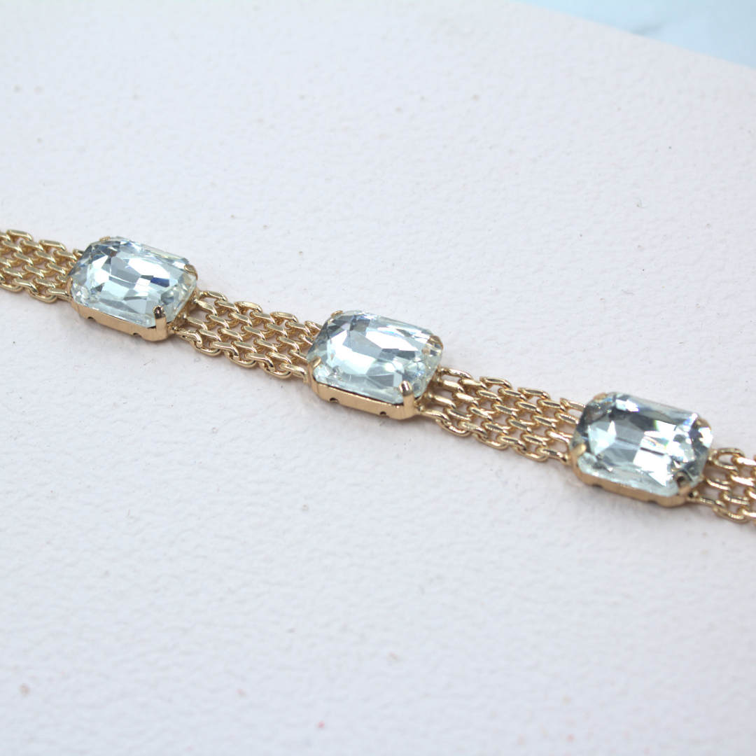 TFC Studded Flat Chain Gold Plated Bracelet