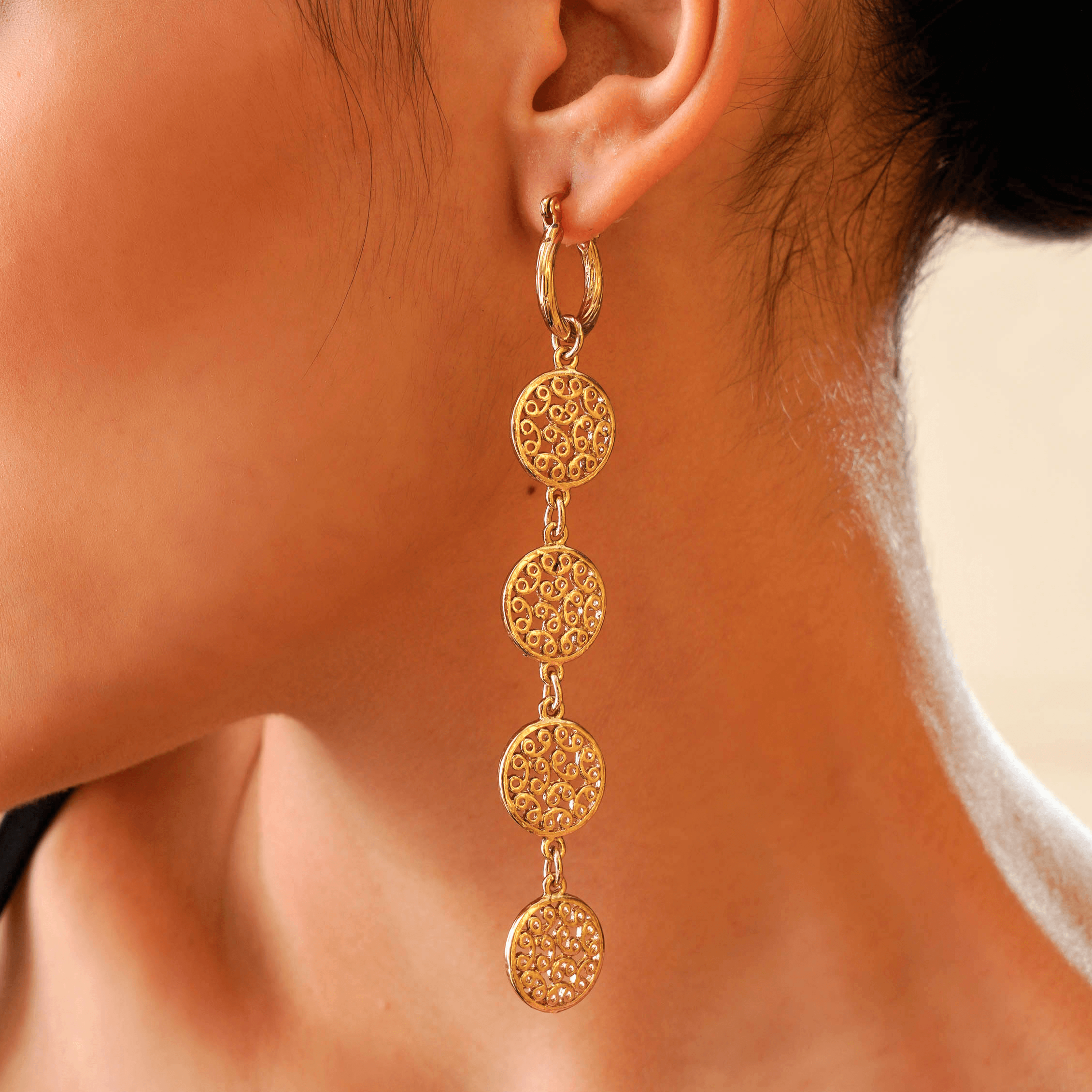 Dangler Gold Plated Earrings