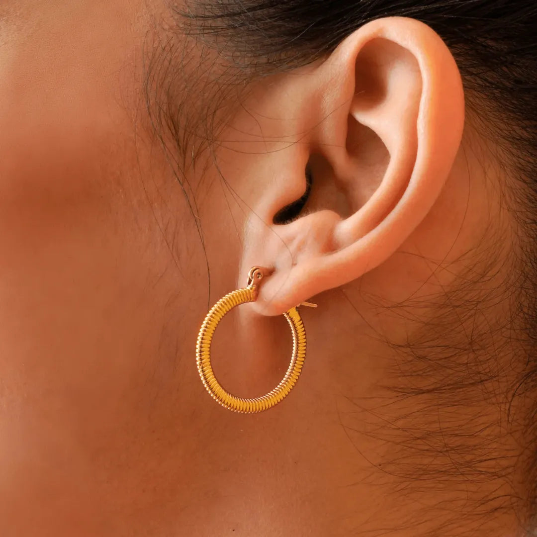 Buy online Gold Brass Hoop Earring from fashion jewellery for Women by  Memoir for ₹329 at 73% off | 2024 Limeroad.com