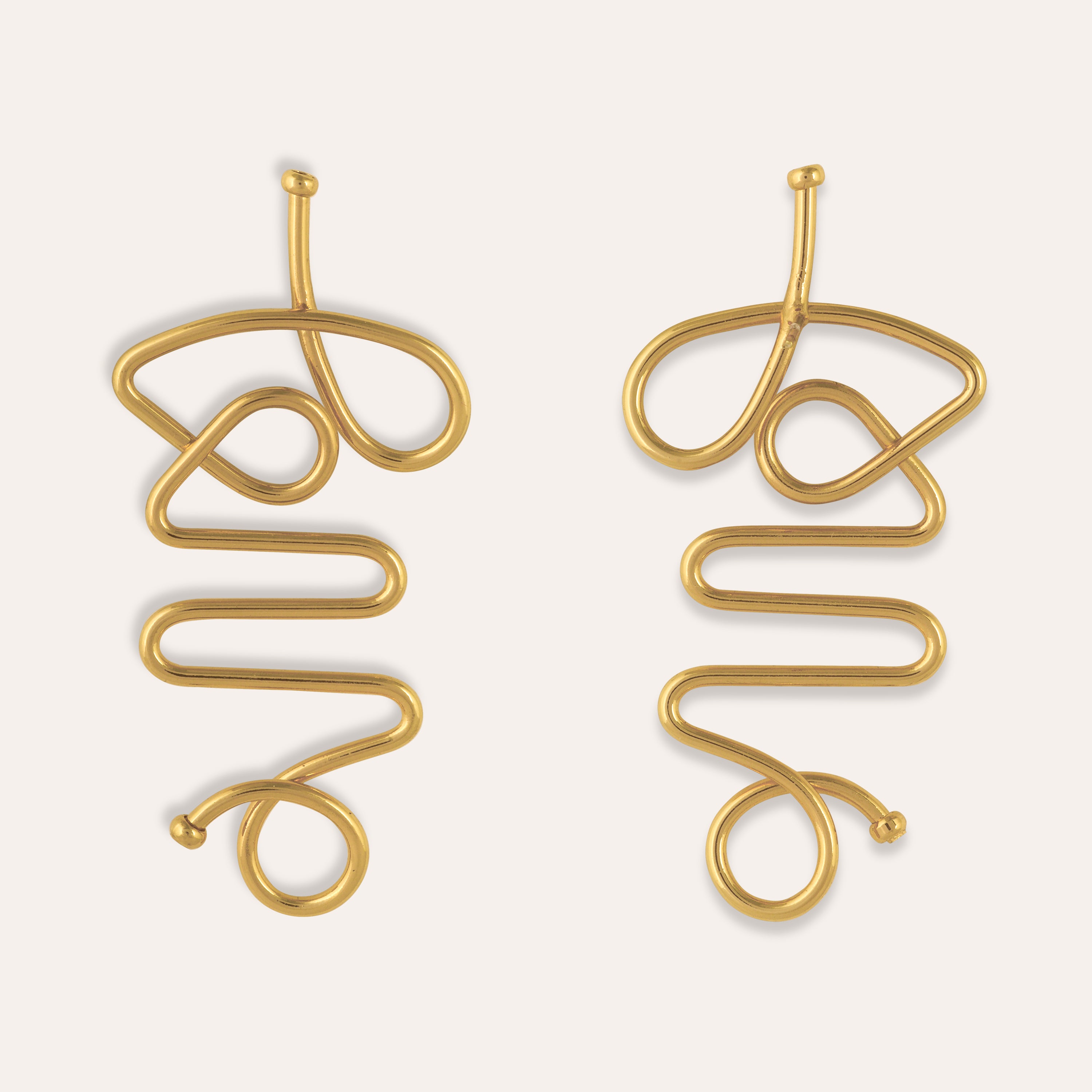 TFC Twisted Love Gold Plated Dangler Earrings