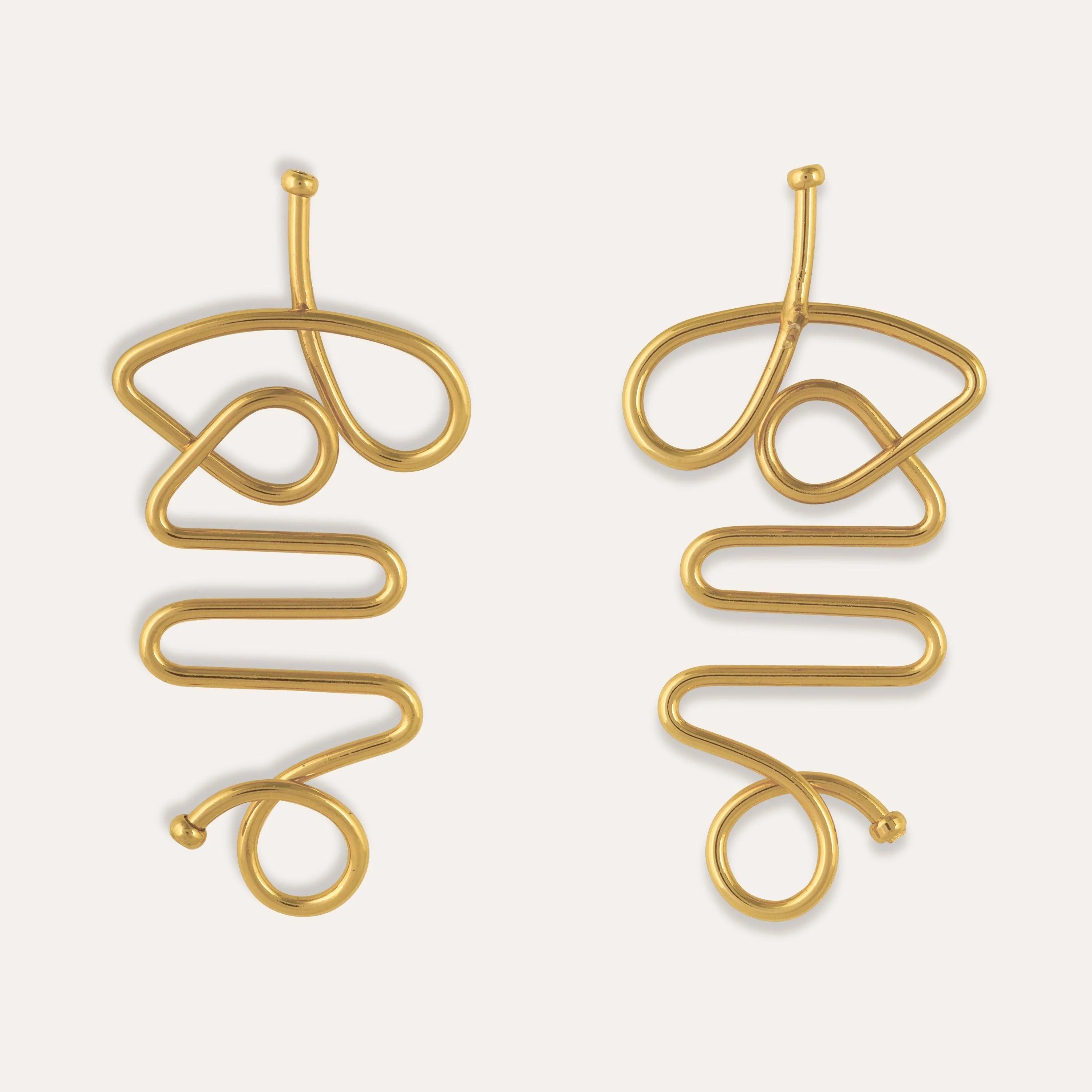 TFC Twisted Love Gold Plated Dangler Earrings