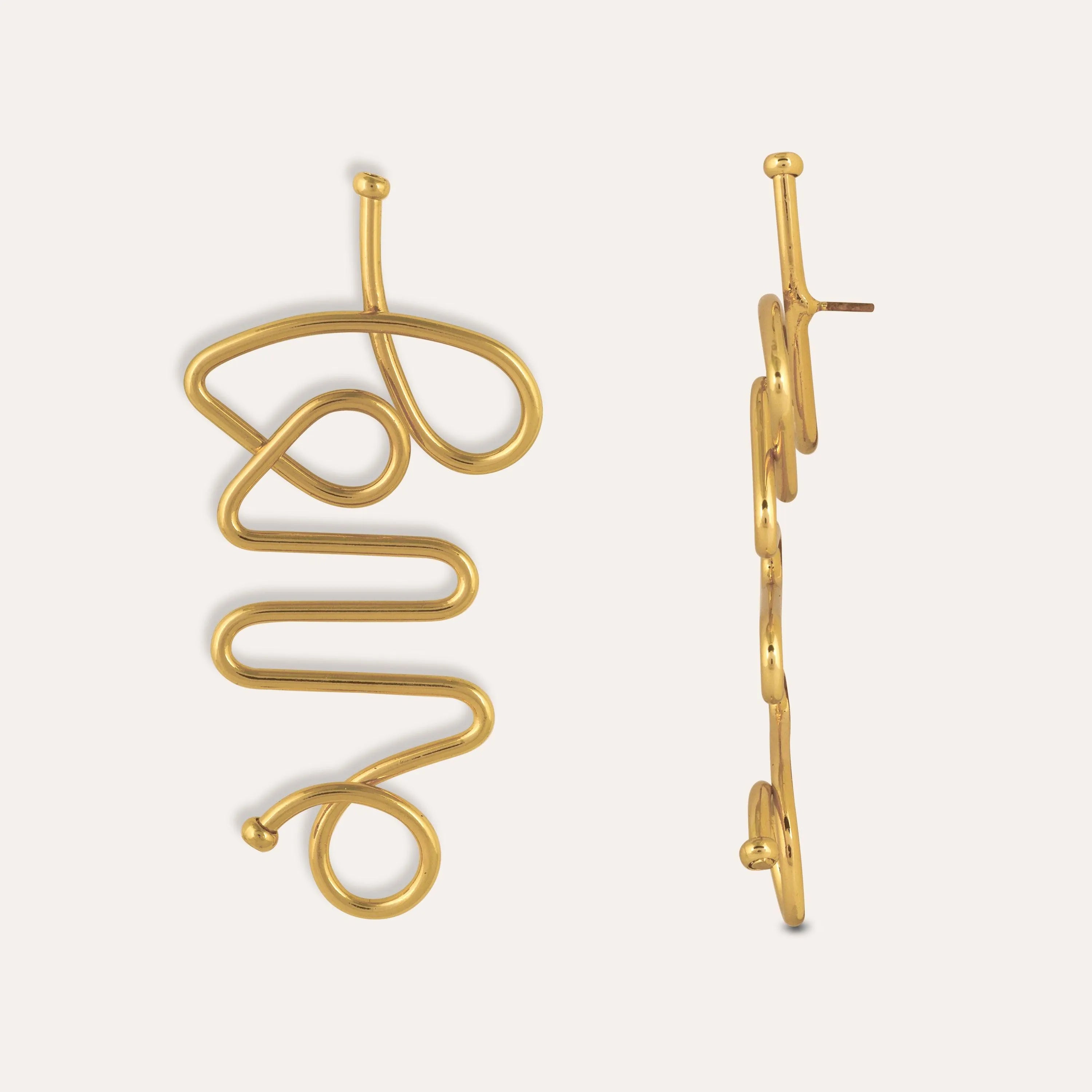 TFC Twisted Love Gold Plated Dangler Earrings