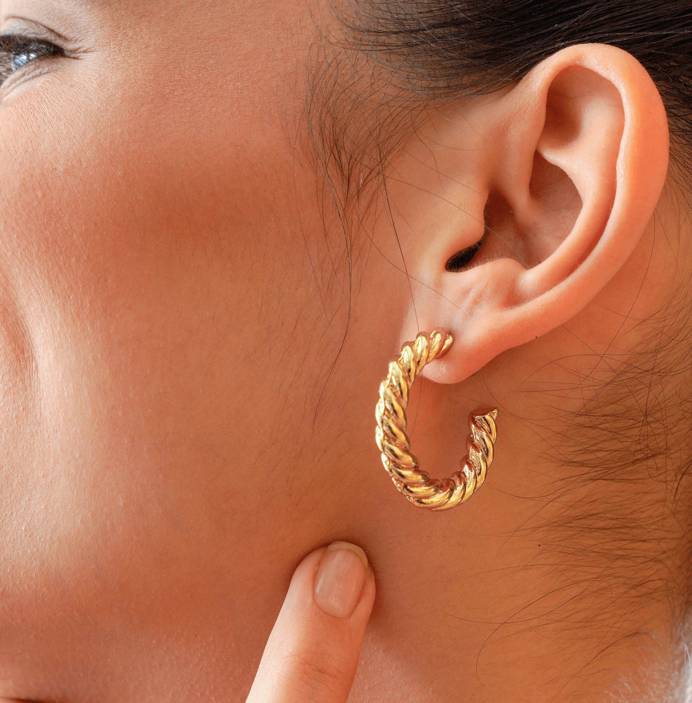 TFC Twisted Love Gold Plated Hoop Earrings