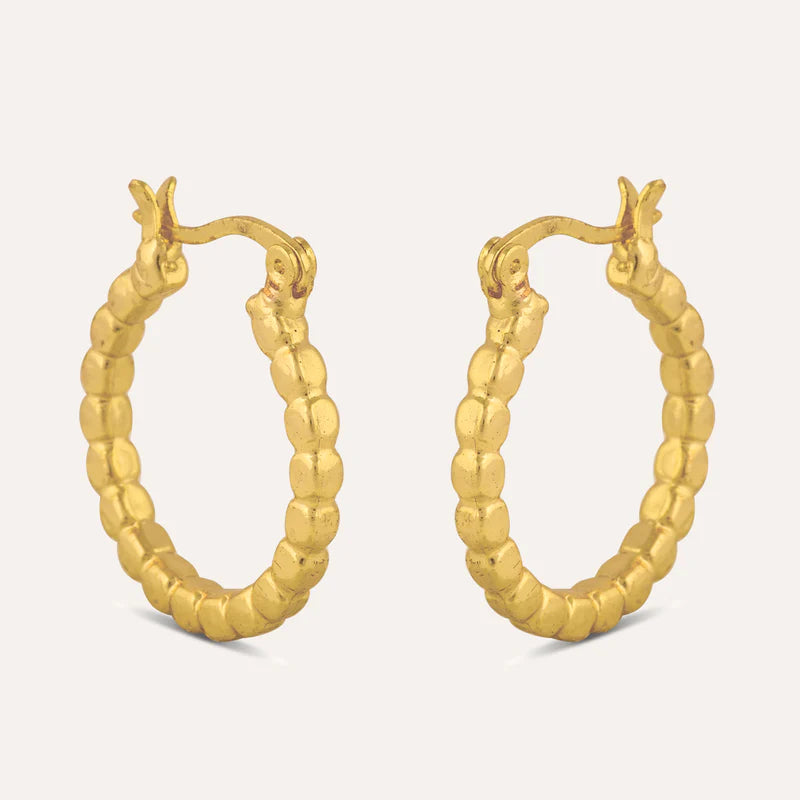 TFC Cute Daisy Multi-Earrings Gold Plated Hoops Combo Set