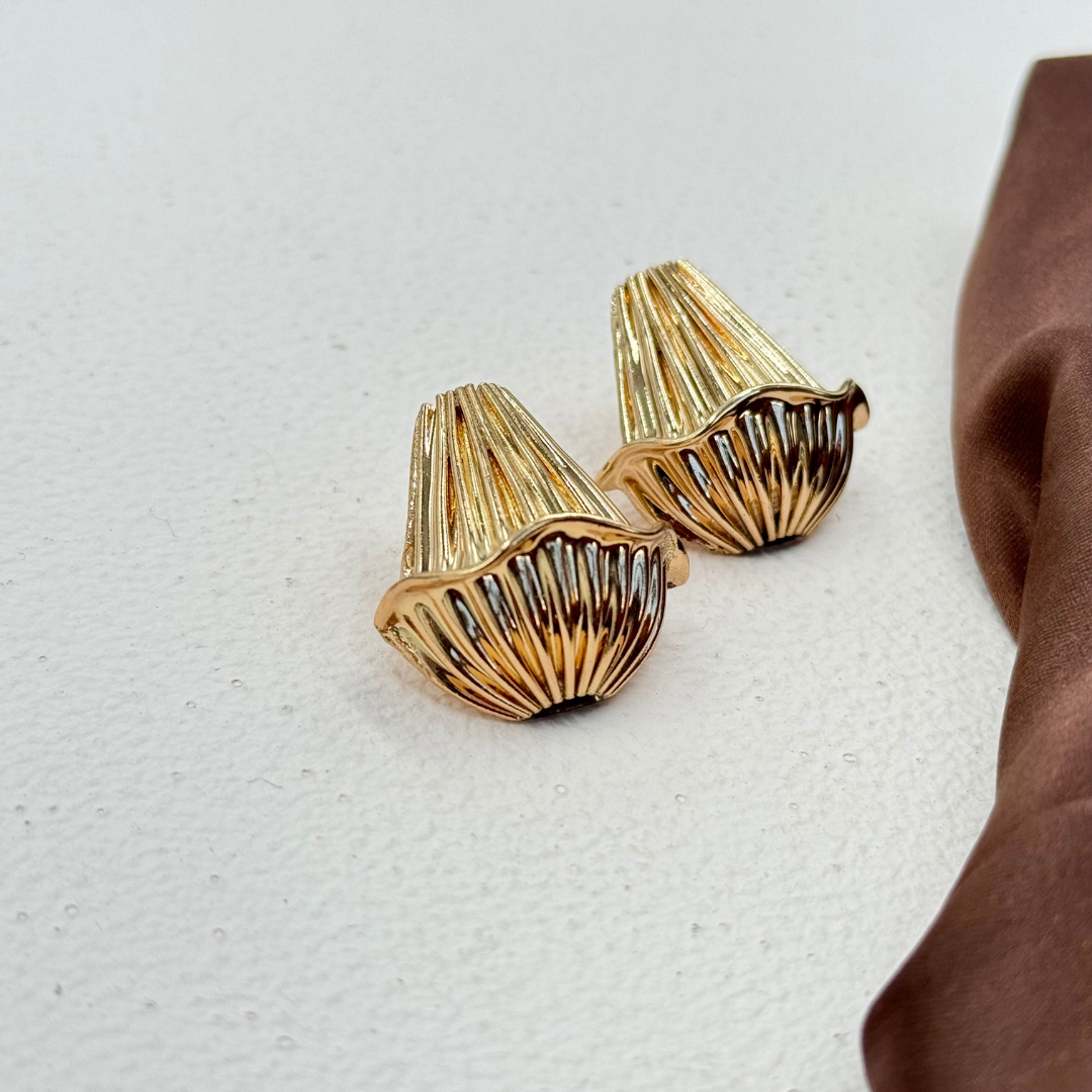 Gold Plated Vortex Stud Earrings