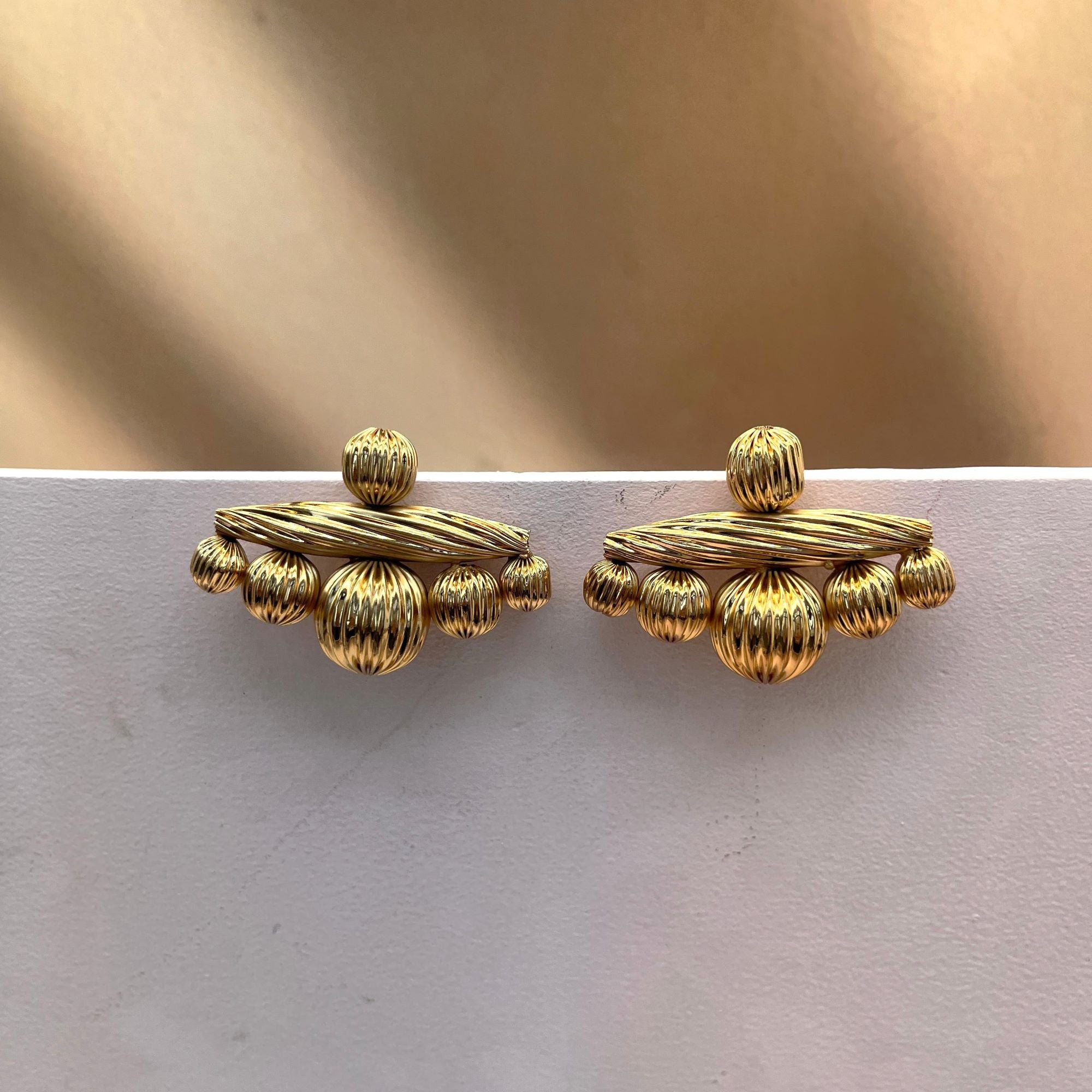 TFC Vortex Helicopter Gold Plated Stud Earrings