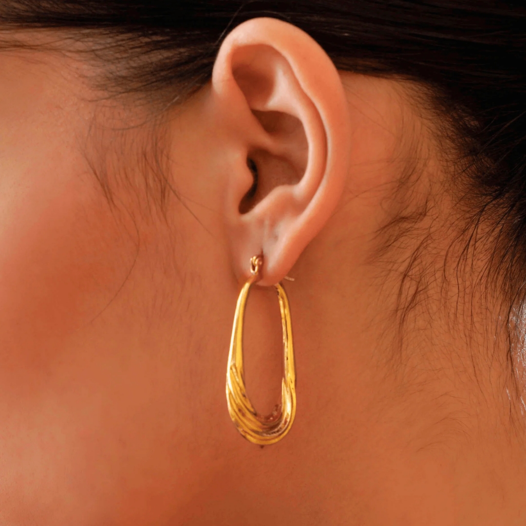 Gold Plated Curvy Earrings