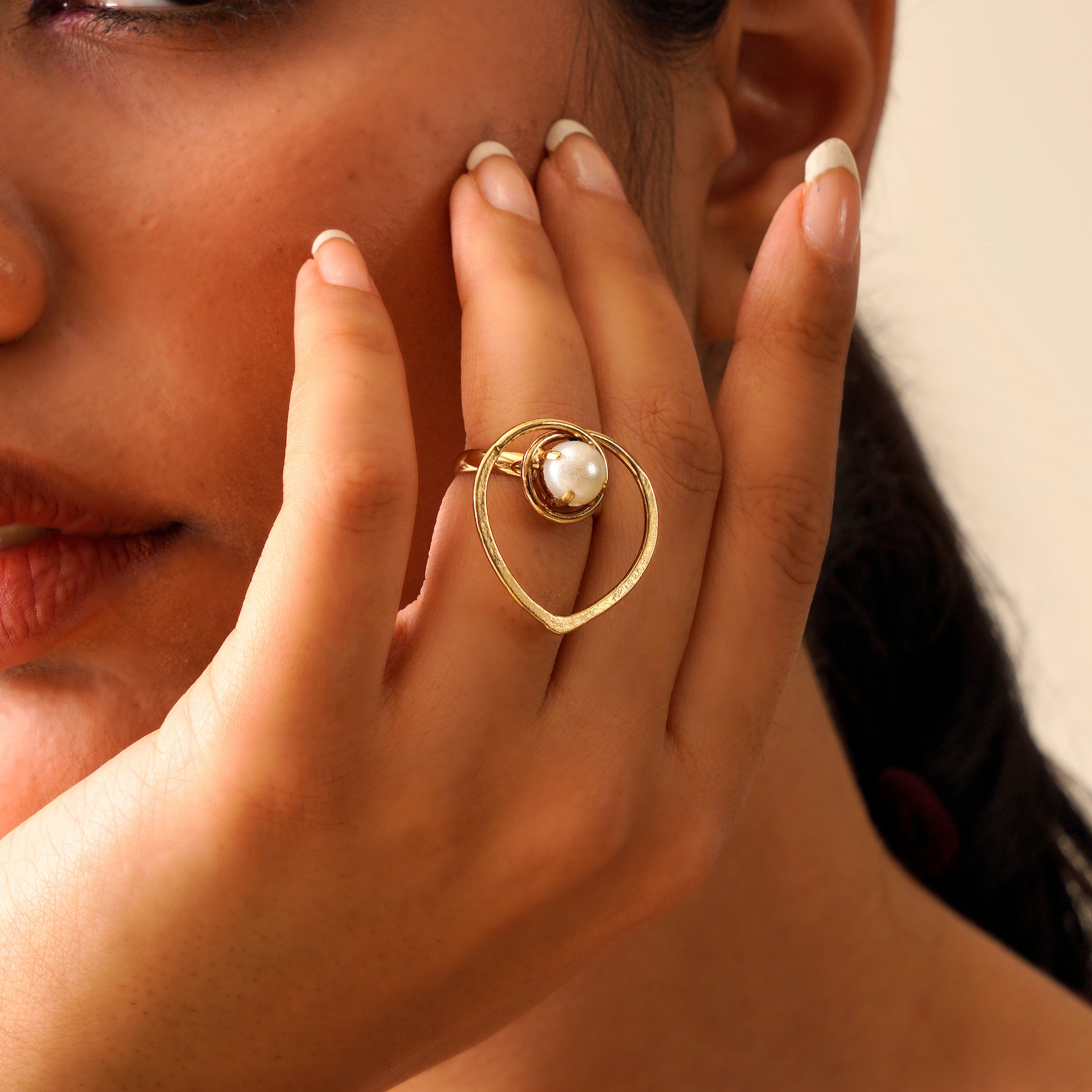 TFC Hearty Love gold plated adjustable ring-Elevate your style with our exquisite collection of gold-plated adjustable rings for women, including timeless signet rings. Explore cheapest fashion jewellery designs with anti-tarnish properties, all at The Fun Company with a touch of elegance