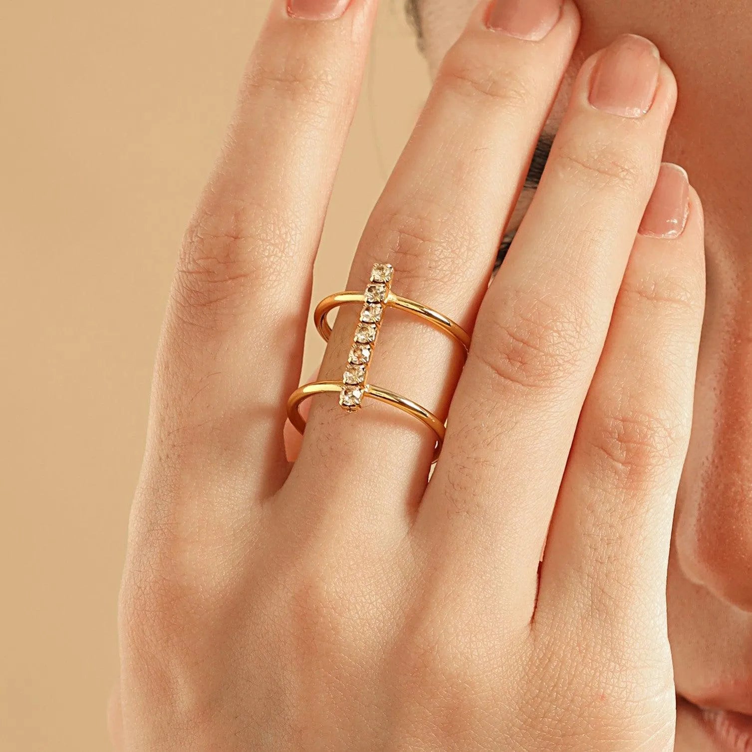 TFC Bloom Bridge Gold Plated Ring