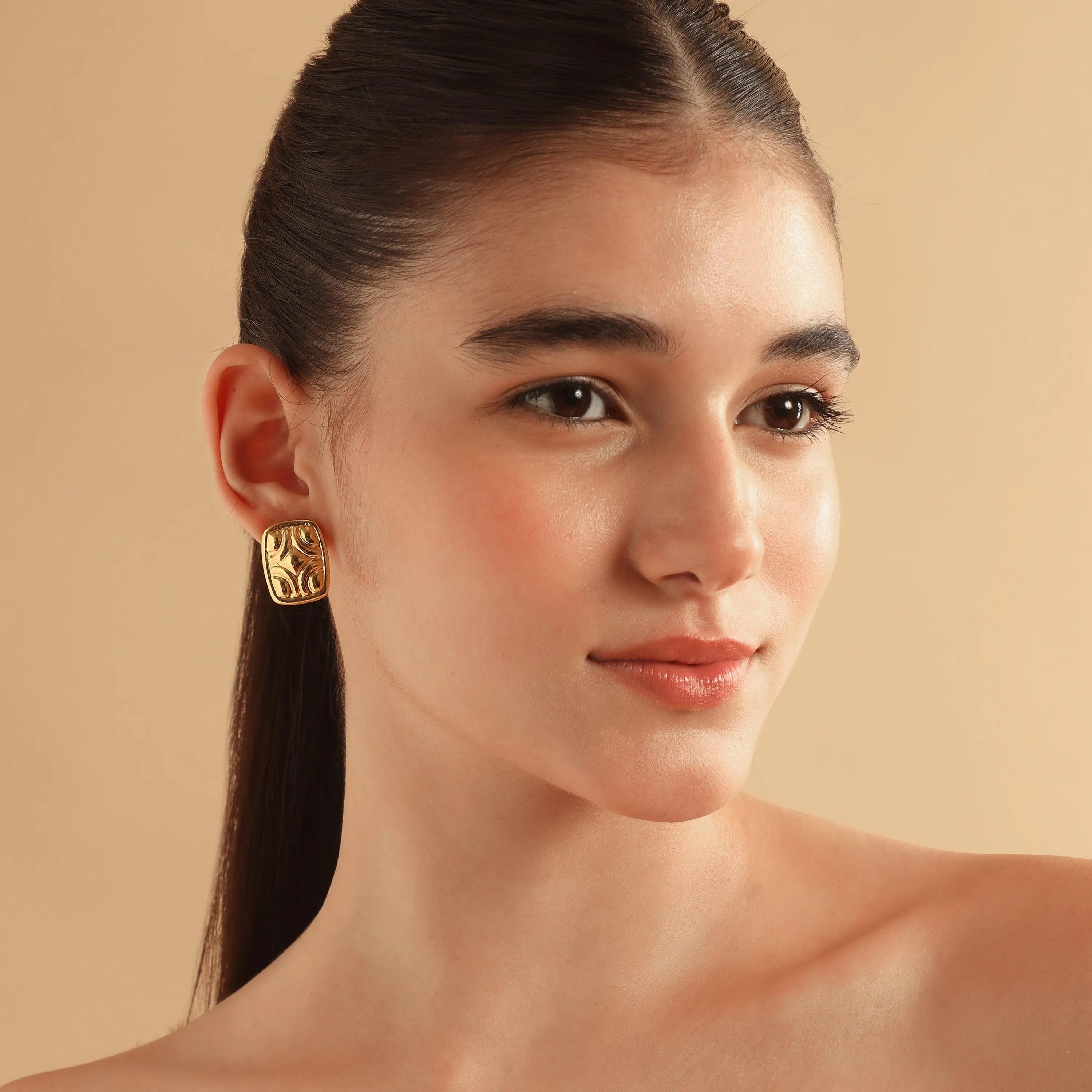 TFC Honey Hugs Gold Plated Stud Earrings