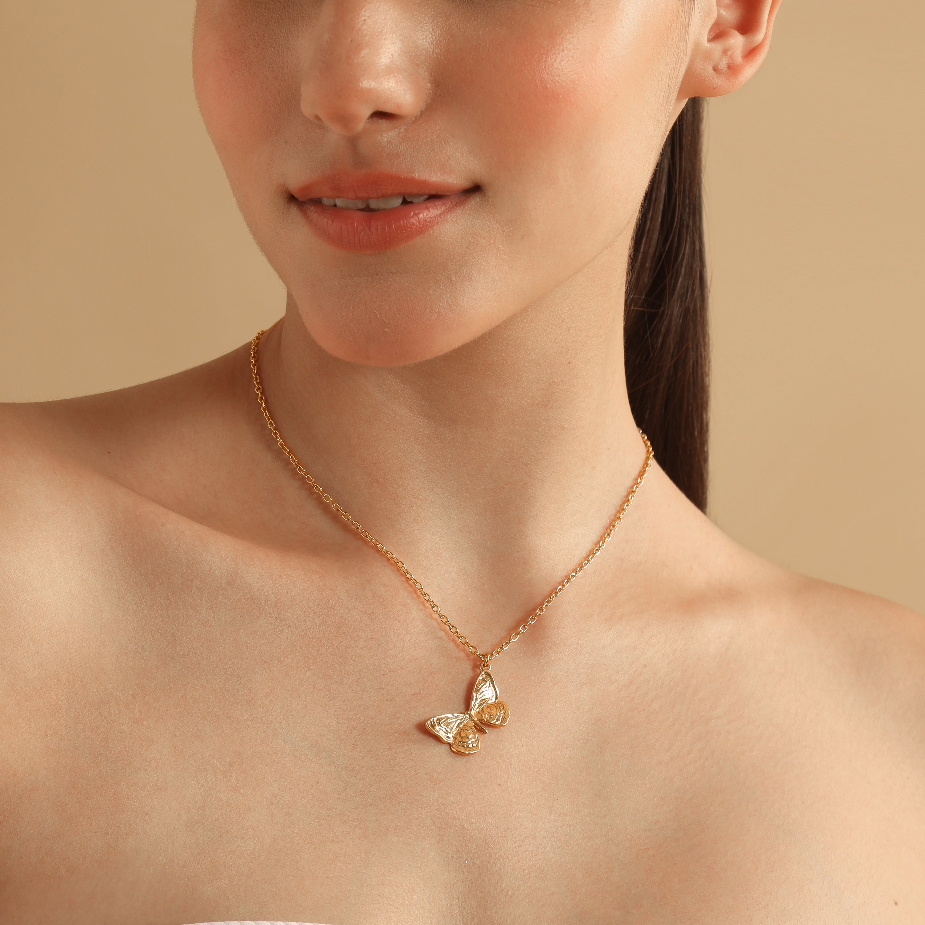 TFC Lucky Butterfly Plated Necklace-Enhance your elegance with our collection of gold-plated necklaces for women. Choose from stunning pendant necklaces, chic choker necklaces, and trendy layered necklaces. Our sleek and dainty designs are both affordable and anti-tarnish, ensuring lasting beauty. Enjoy the cheapest fashion jewellery, lightweight and stylish- only at The Fun Company