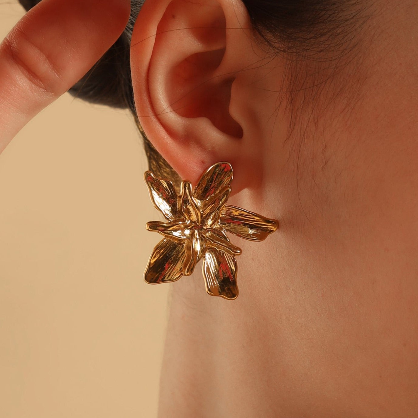 TFC Pretty Posy Gold Plated Stud Earrings