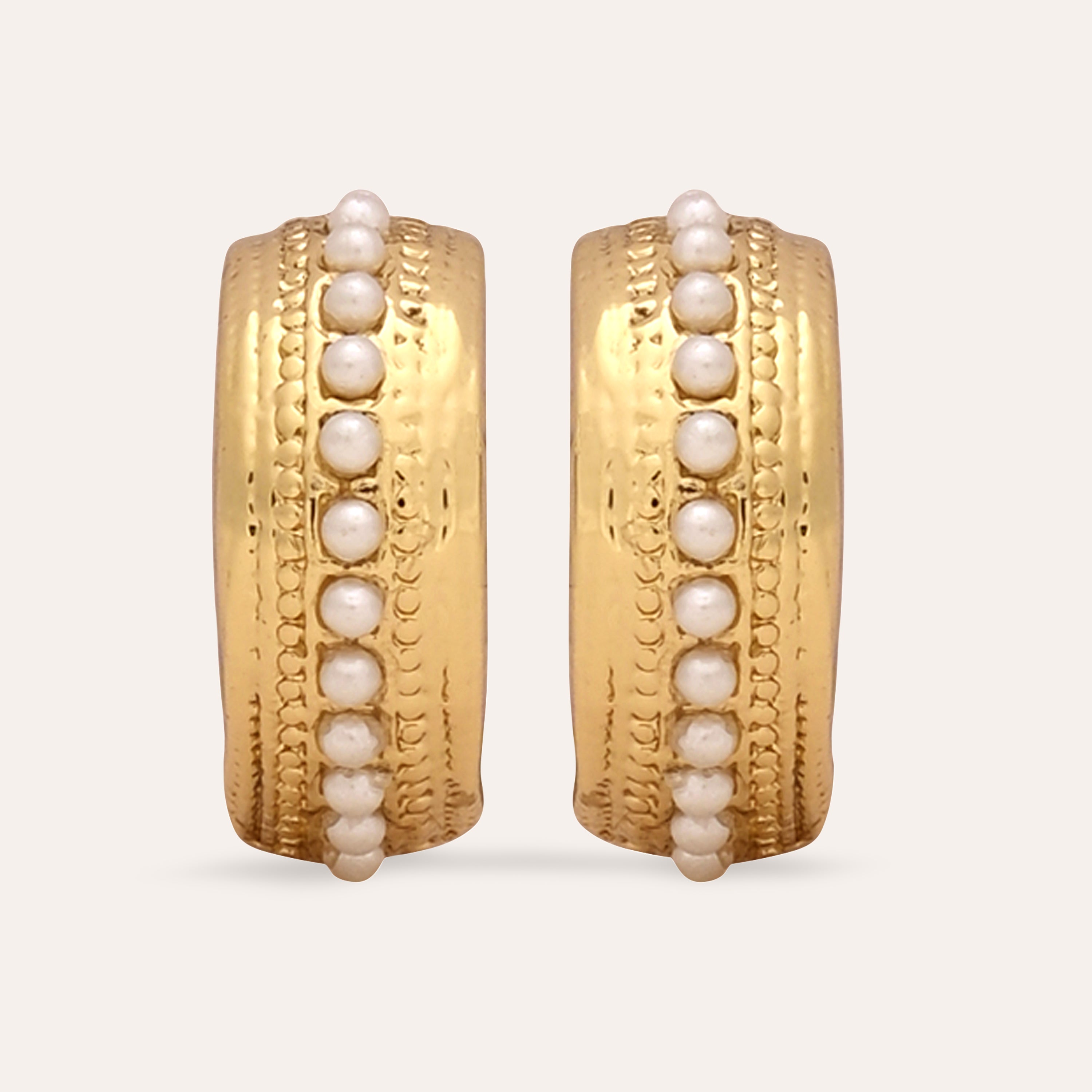 TFC Pretty Posies Gold Plated Pearl Stud Earrings-Discover daily wear gold earrings including stud earrings, hoop earrings, and pearl earrings, perfect as earrings for women and earrings for girls.Find the cheapest fashion jewellery which is anti-tarnis​h only at The Fun company.