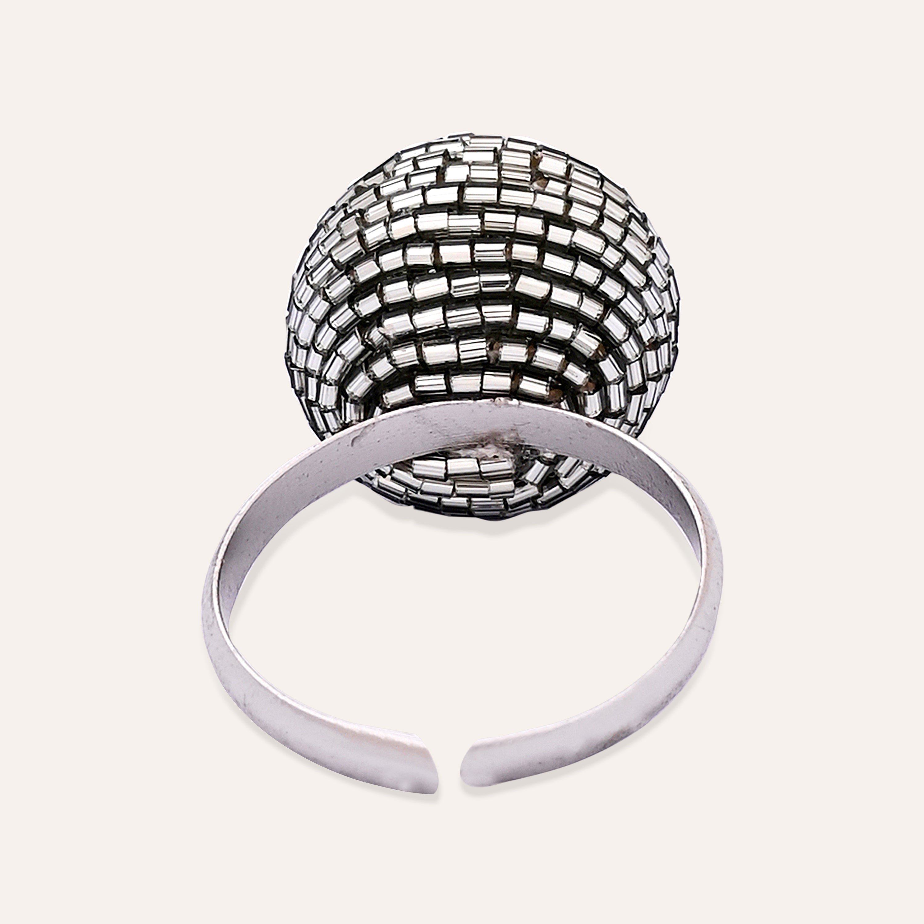 TFC Festive stunner silver statement ring- Elevate your style with our exquisite collection of gold-plated adjustable rings for women, including timeless signet rings. Explore cheapest fashion jewellery designs with anti-tarnish properties, all at The Fun Company with a touch of elegance
