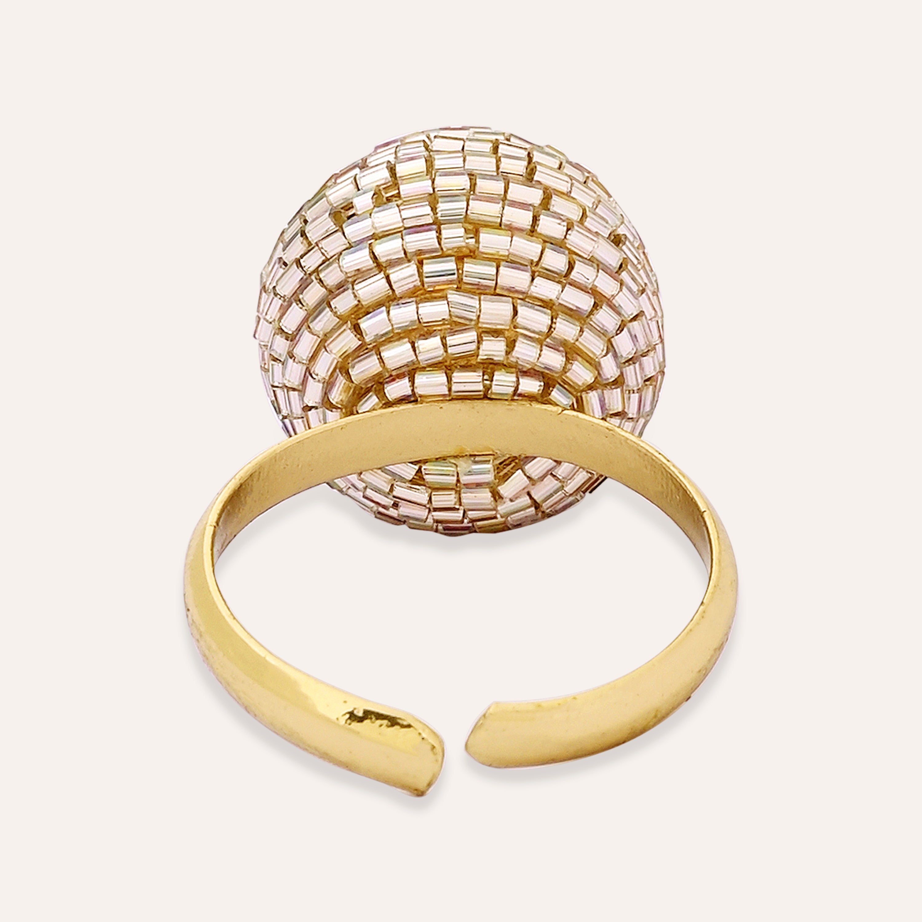 TFC Festive stunner gold statement ring- Elevate your style with our exquisite collection of gold-plated adjustable rings for women, including timeless signet rings. Explore cheapest fashion jewellery designs with anti-tarnish properties, all at The Fun Company with a touch of elegance