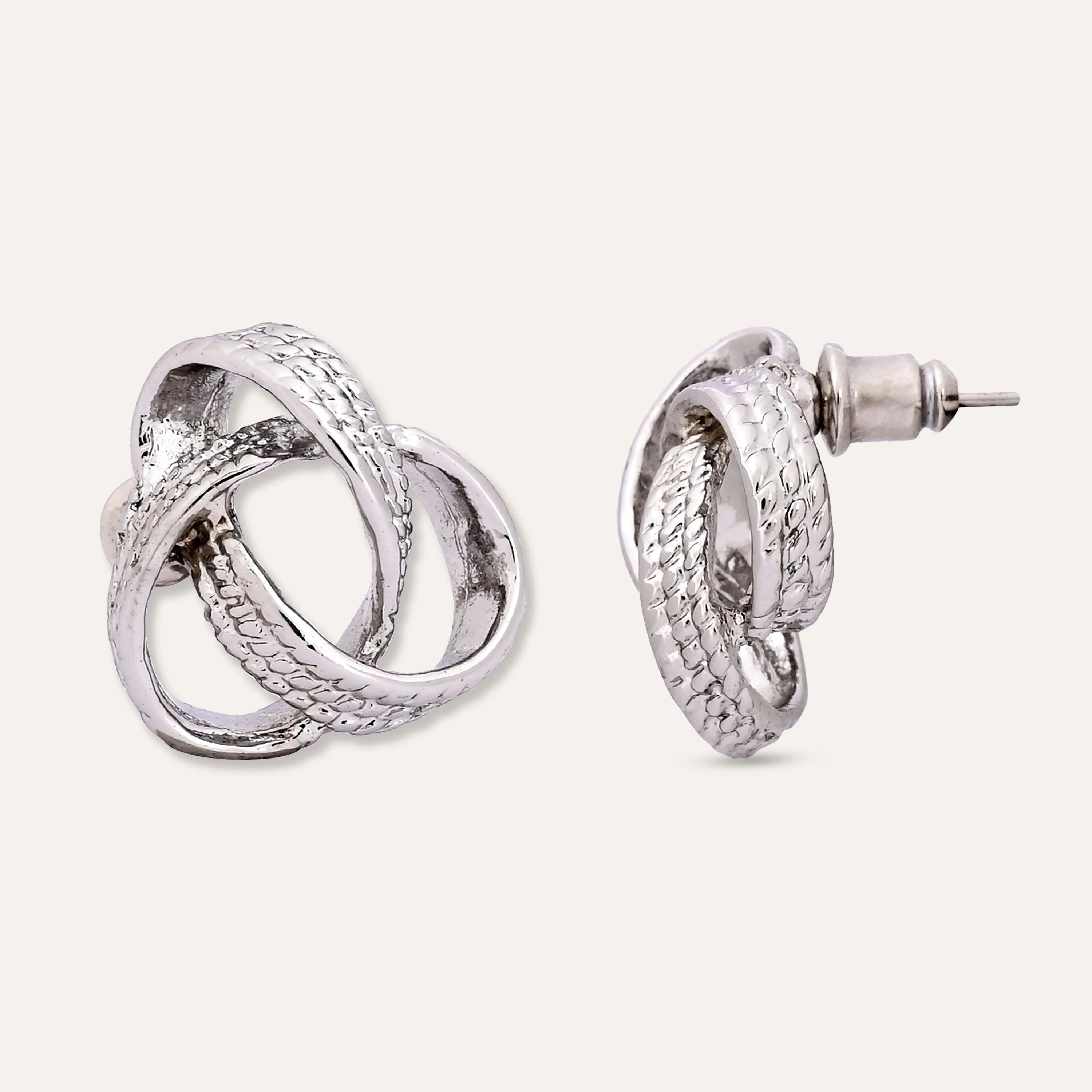 TFC Infinity Silver Plated Stud Earrings- Discover daily wear gold earrings including stud earrings, hoop earrings, and pearl earrings, perfect as earrings for women and earrings for girls.Find the cheapest fashion jewellery which is anti-tarnis​h only at The Fun company.