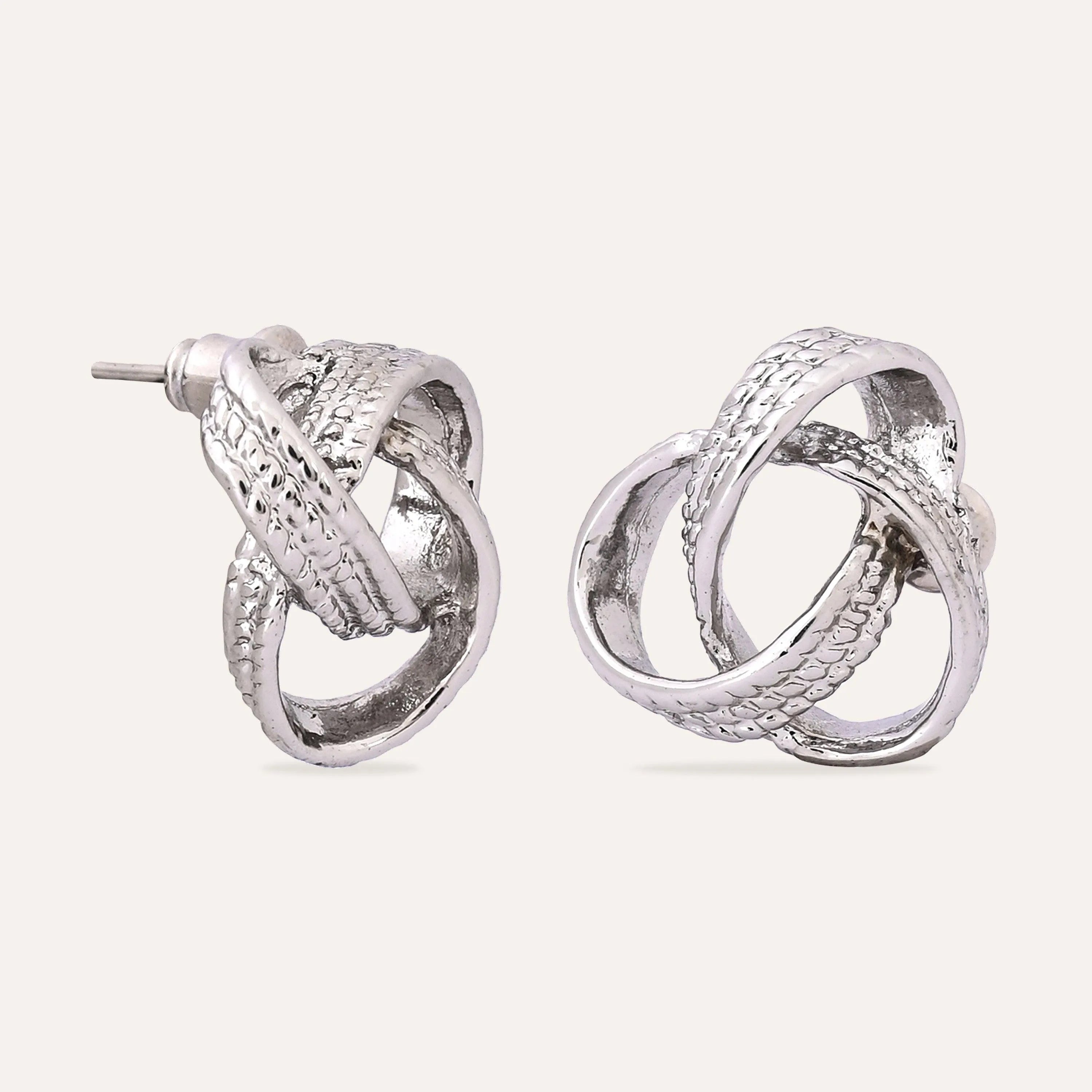 TFC Infinity Silver Plated Stud Earrings- Discover daily wear gold earrings including stud earrings, hoop earrings, and pearl earrings, perfect as earrings for women and earrings for girls.Find the cheapest fashion jewellery which is anti-tarnis​h only at The Fun company.