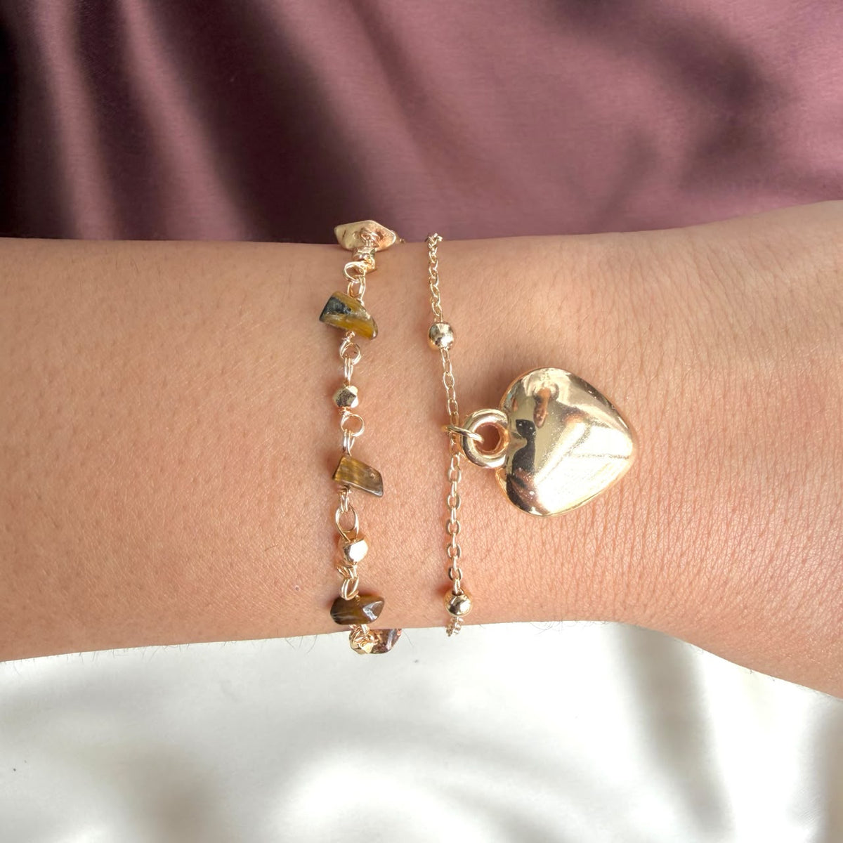 TFC Brown Shell Gold Plated Chain Bracelet