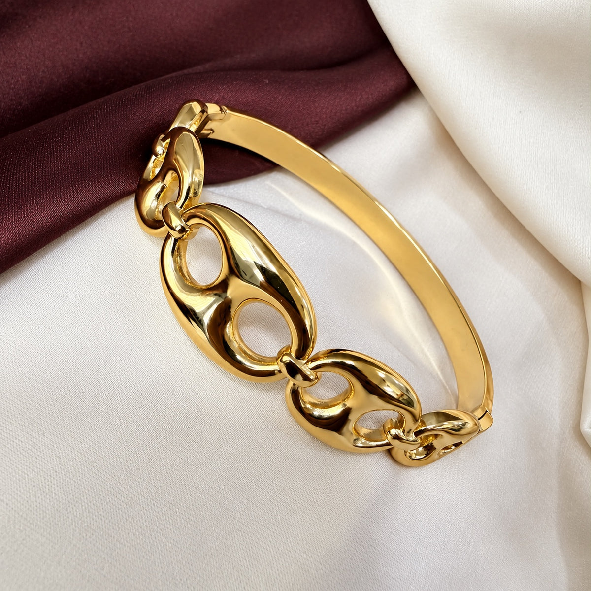 TFC Size 2.6 Circles Gold Plated Bracelet Bangle