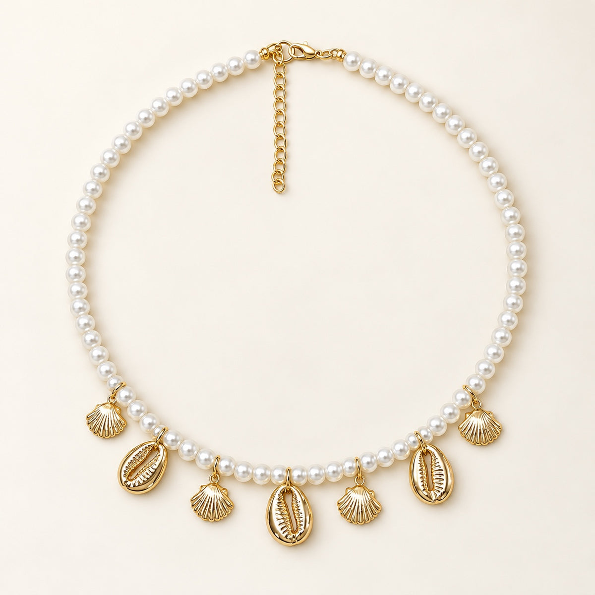 TFC Pearl Dew Gold Plated Pendant Chain Necklace