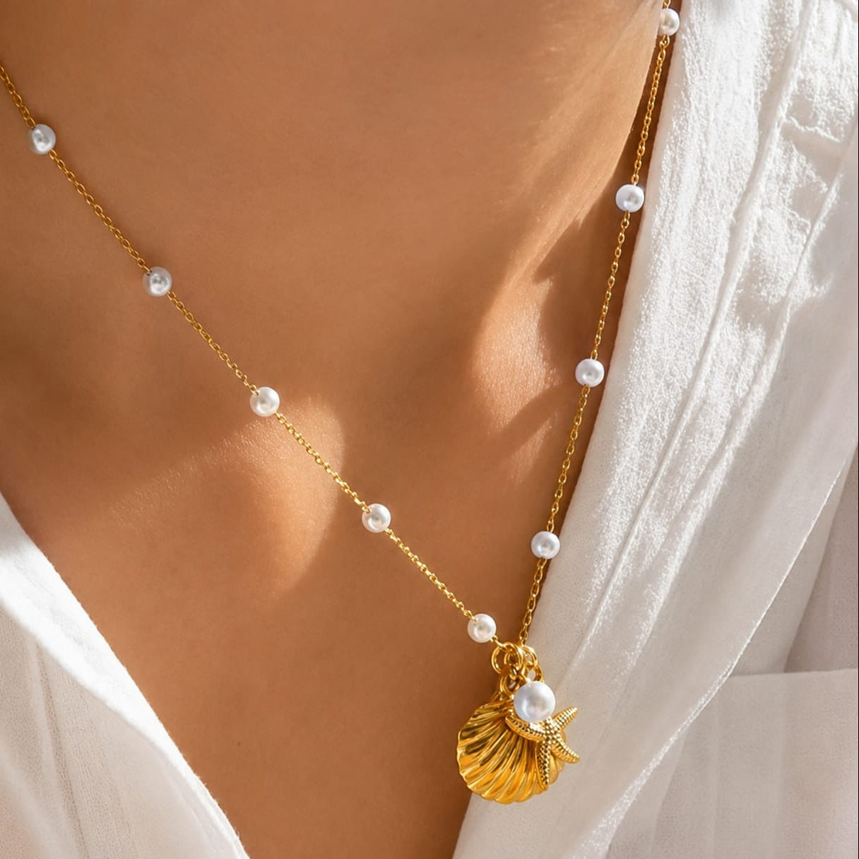 TFC Ocean Treasure Gold Plated Pendant Necklace