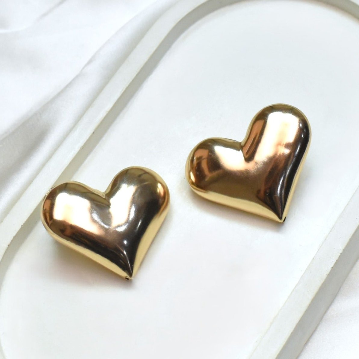 TFC Happy Heart Gold Plated Stud Earrings