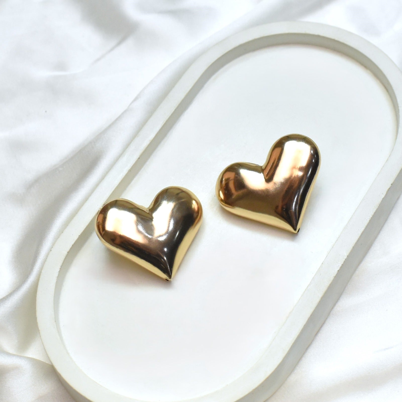 TFC Happy Heart Gold Plated Stud Earrings