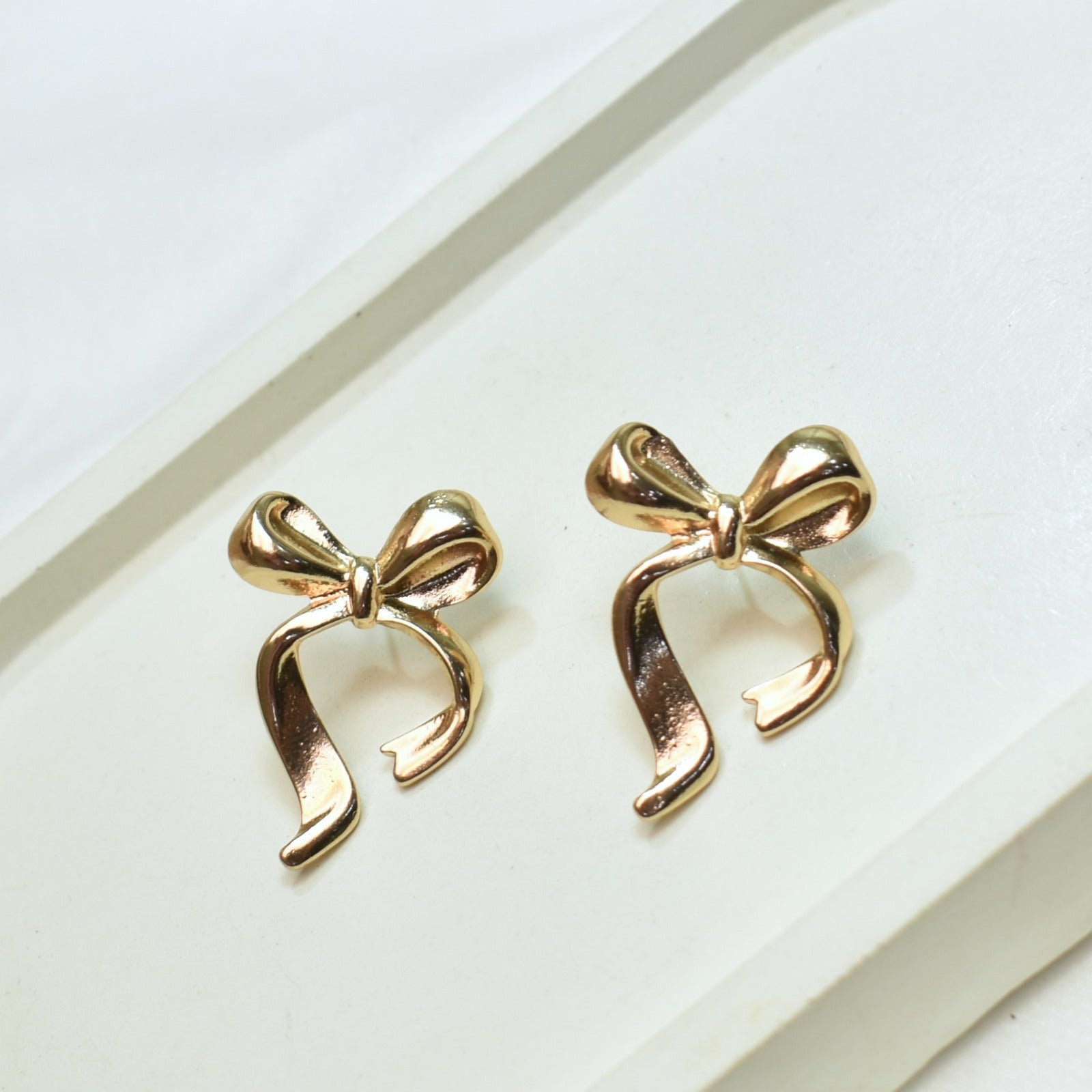 TFC Sweet Bows Gold Plated Stud Earrings